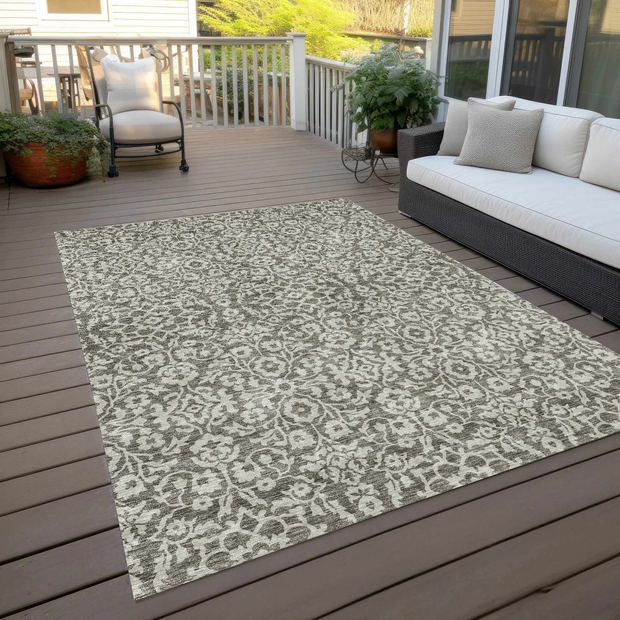Machine Washable Indoor/ Outdoor Chantille Traditional Farmhouse Rug