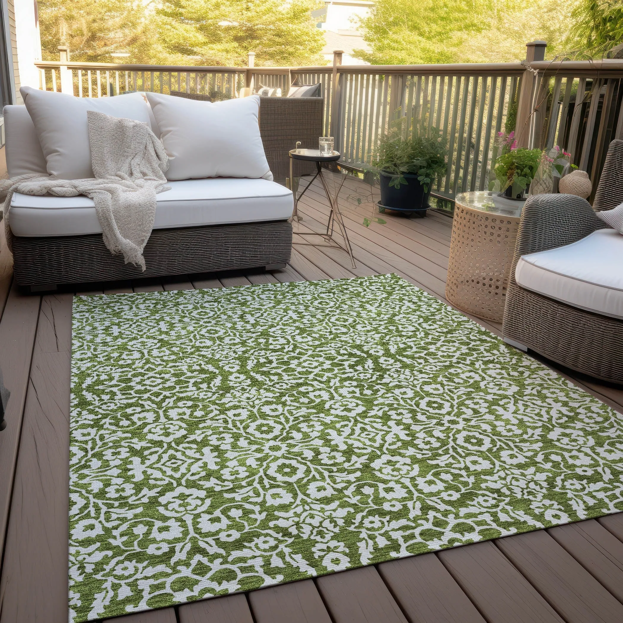 Machine Washable Indoor/ Outdoor Chantille Traditional Farmhouse Rug