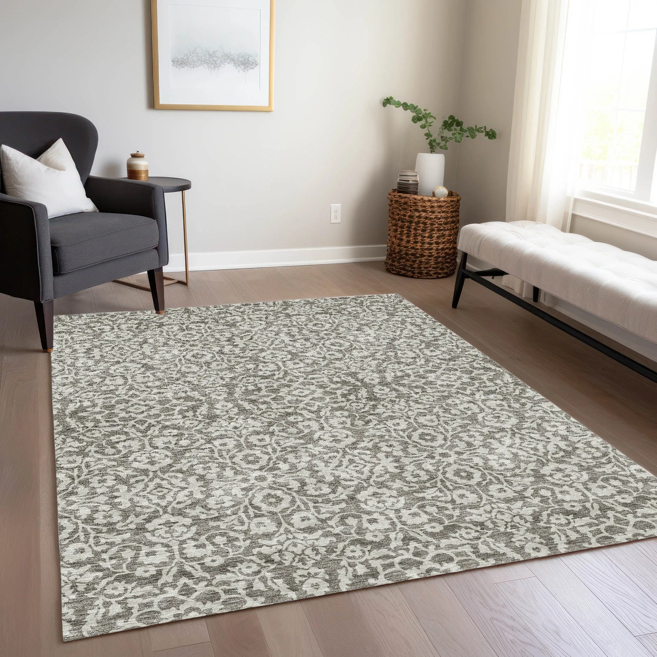 Machine Washable Indoor/ Outdoor Chantille Traditional Farmhouse Rug