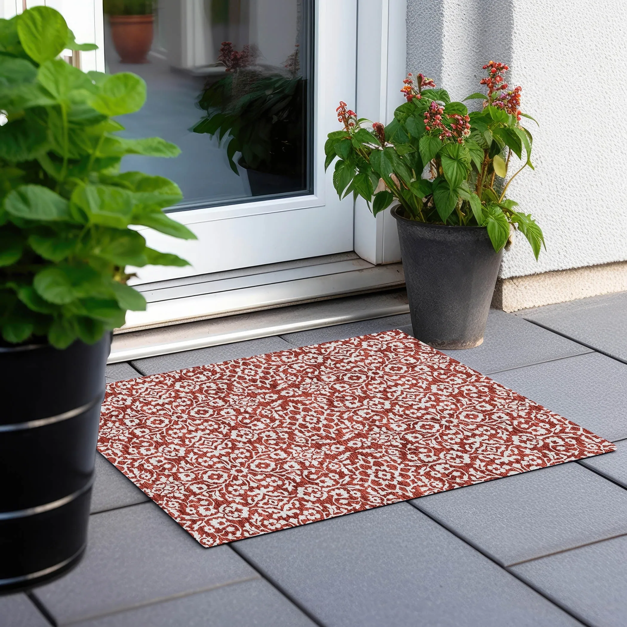 Machine Washable Indoor/ Outdoor Chantille Traditional Farmhouse Rug