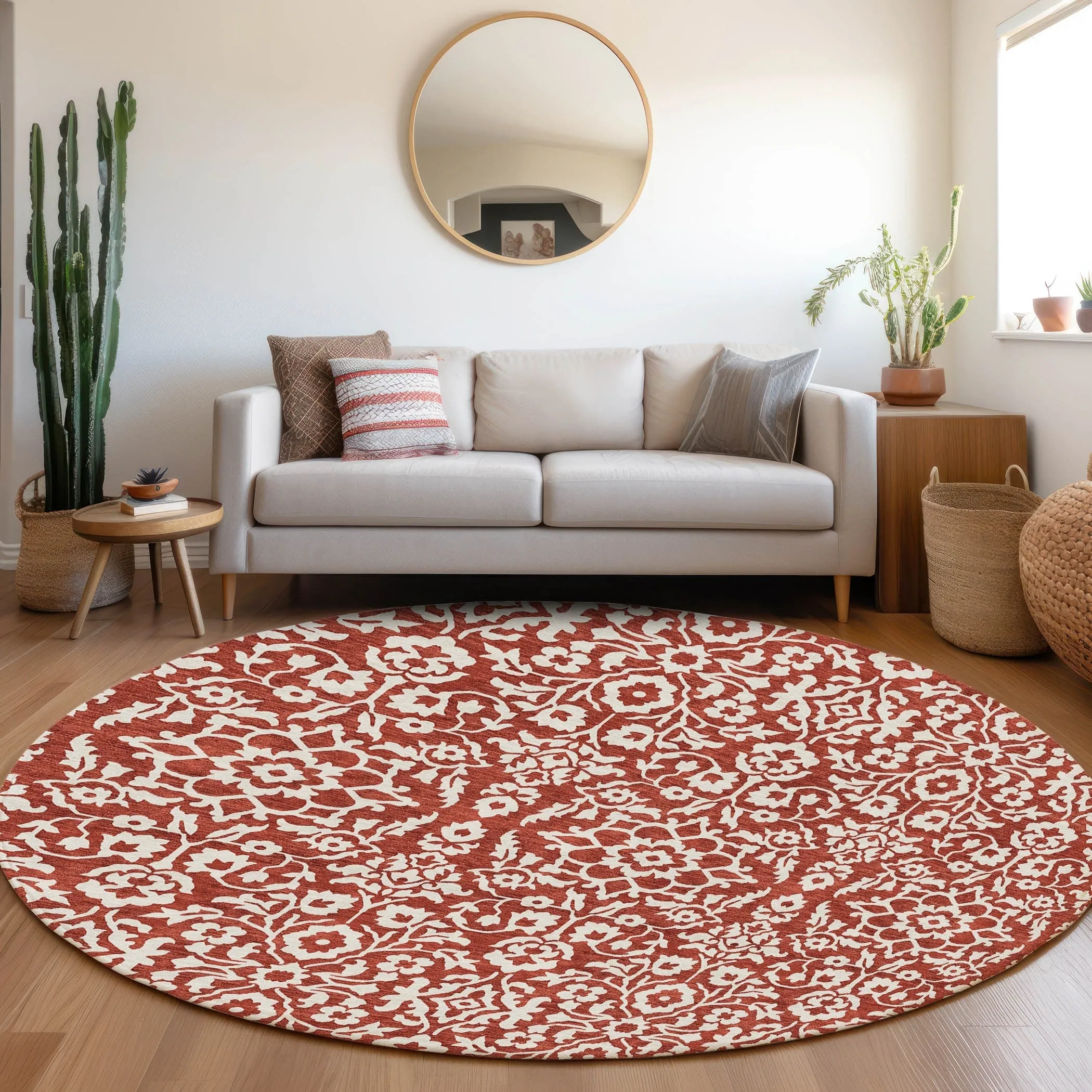 Machine Washable Indoor/ Outdoor Chantille Traditional Farmhouse Rug