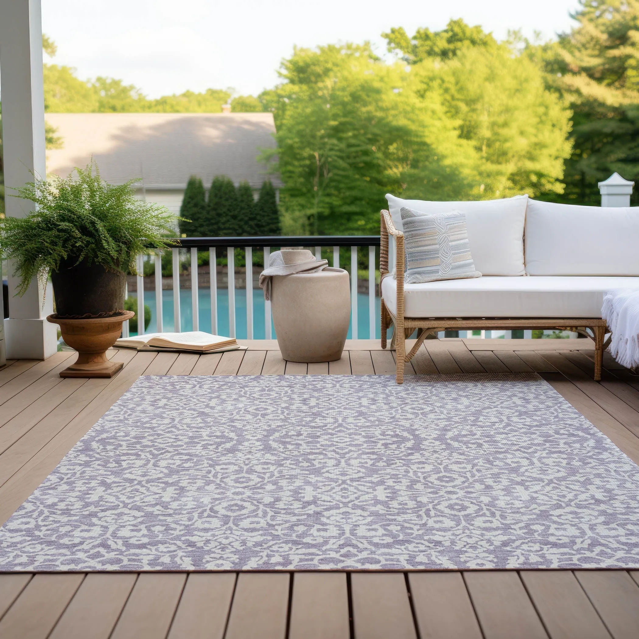 Machine Washable Indoor/ Outdoor Chantille Traditional Farmhouse Rug