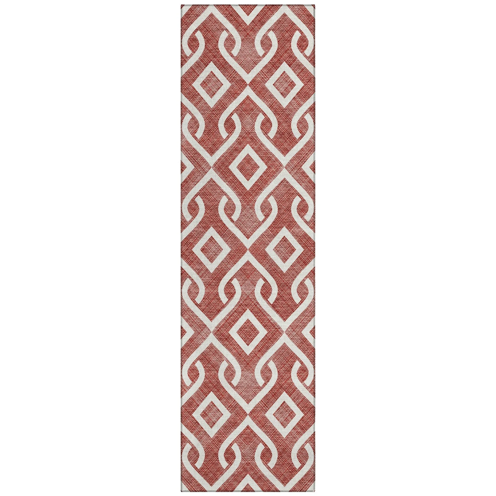 Machine Washable Indoor/ Outdoor Chantille Trellis Scroll Rug