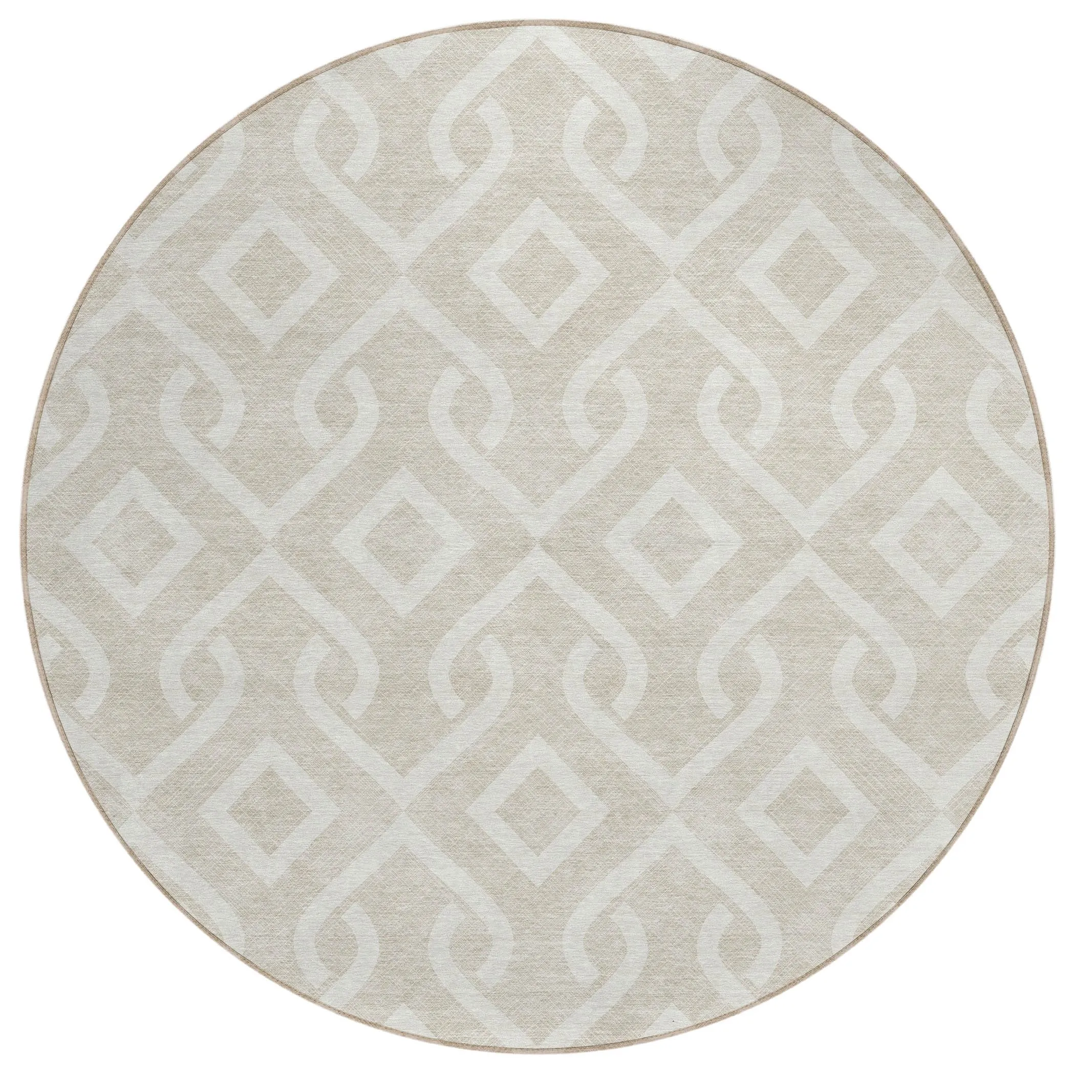 Machine Washable Indoor/ Outdoor Chantille Trellis Scroll Rug
