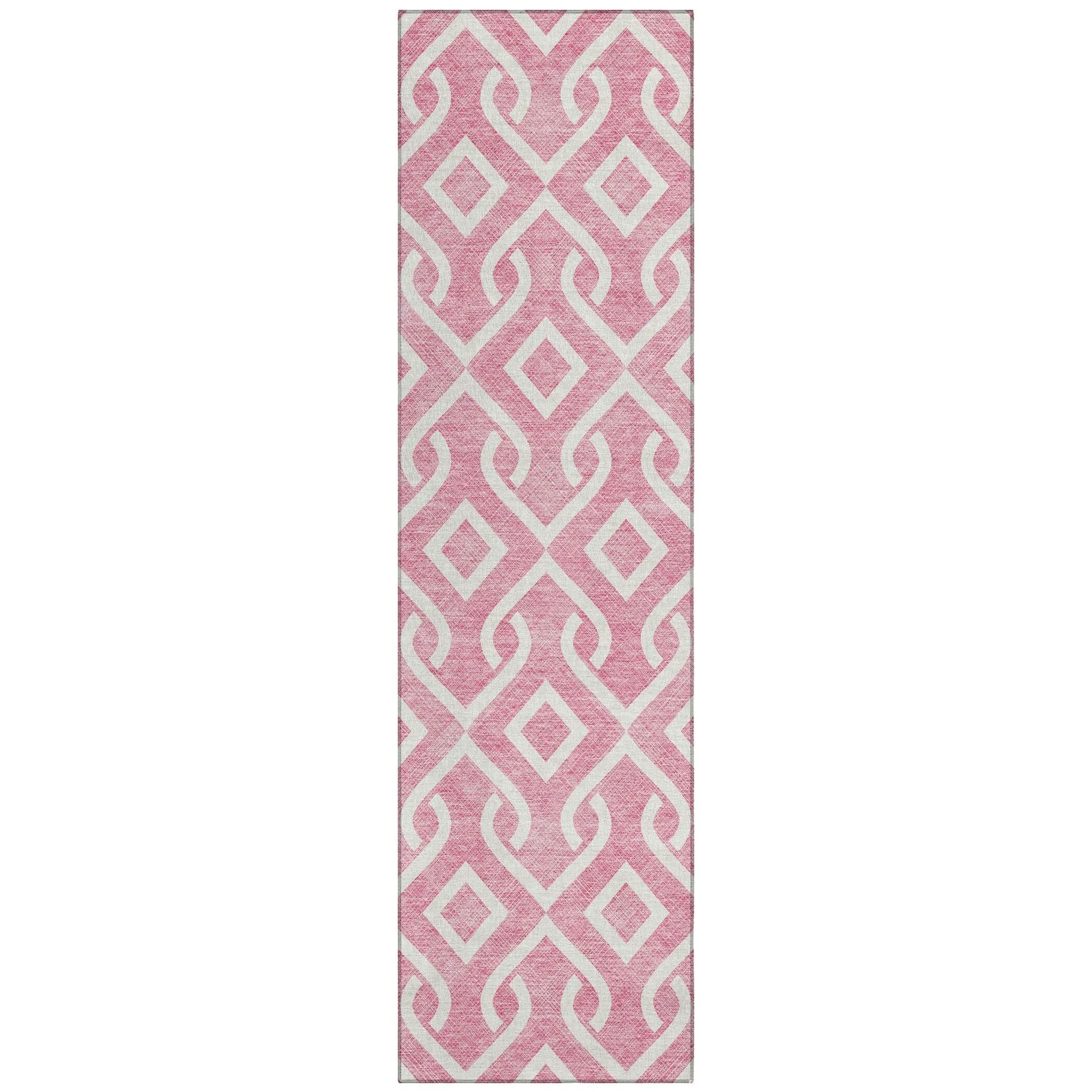 Machine Washable Indoor/ Outdoor Chantille Trellis Scroll Rug