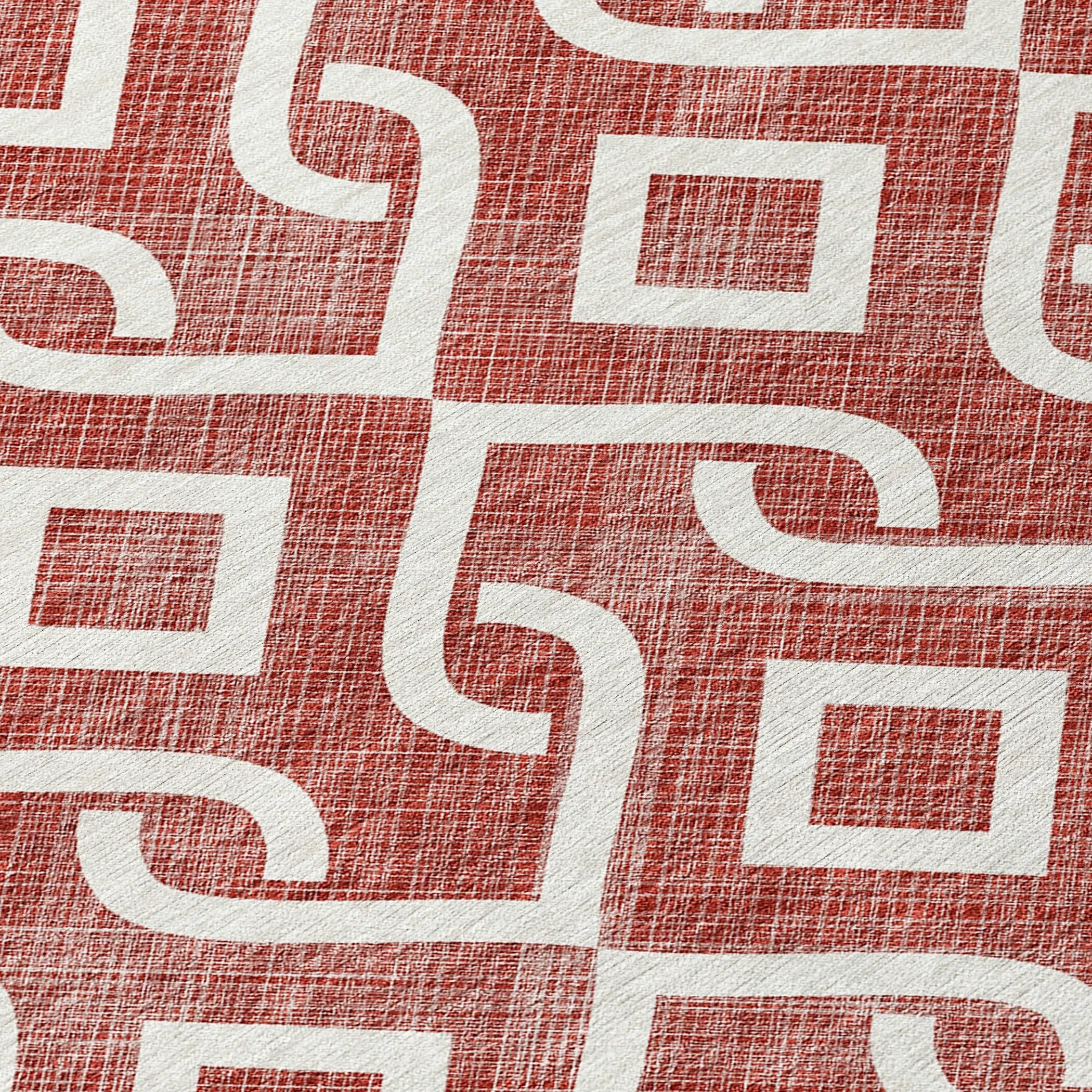 Machine Washable Indoor/ Outdoor Chantille Trellis Scroll Rug