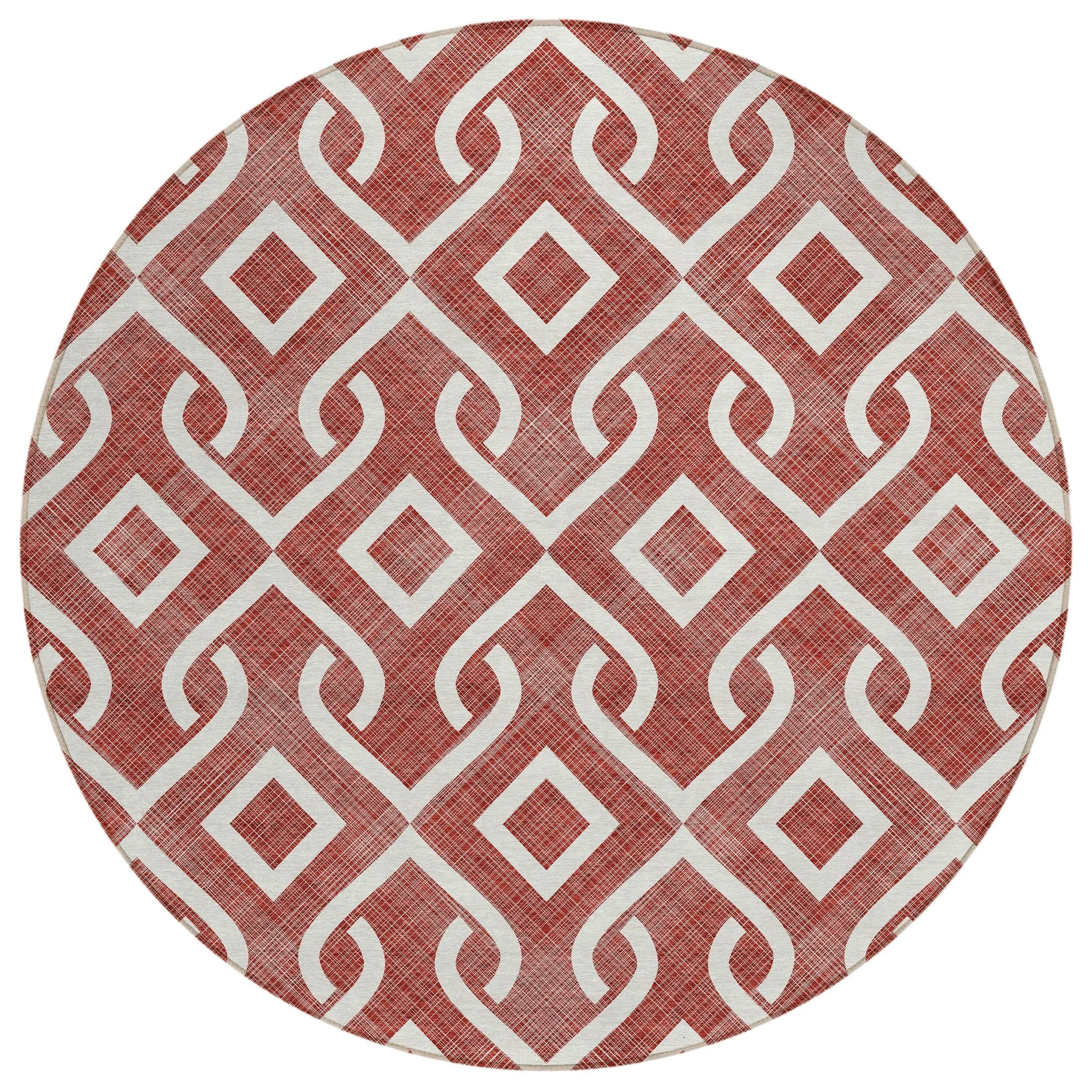 Machine Washable Indoor/ Outdoor Chantille Trellis Scroll Rug