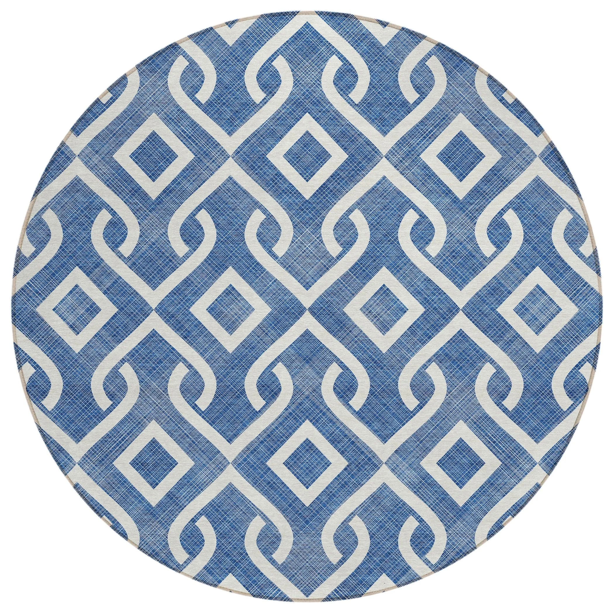 Machine Washable Indoor/ Outdoor Chantille Trellis Scroll Rug