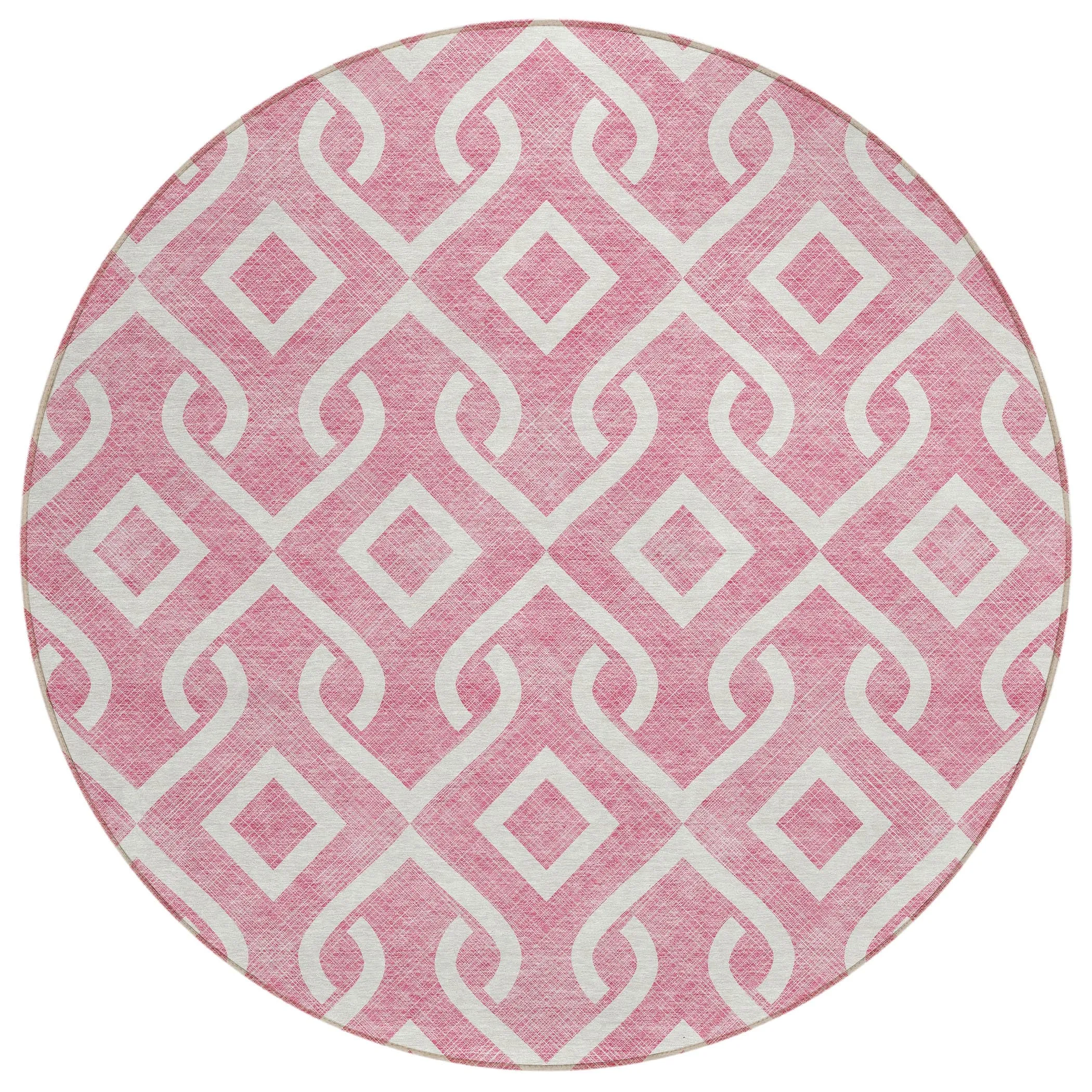 Machine Washable Indoor/ Outdoor Chantille Trellis Scroll Rug