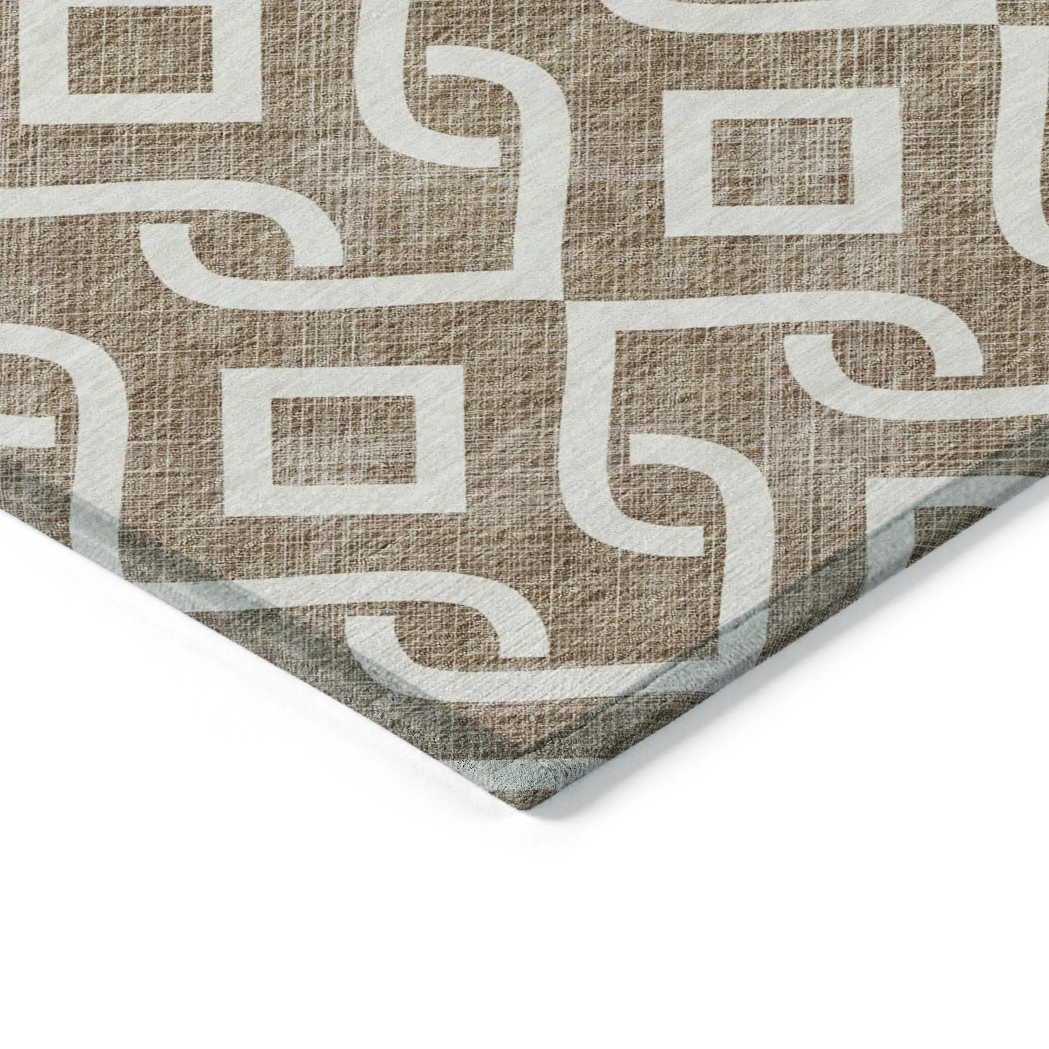 Machine Washable Indoor/ Outdoor Chantille Trellis Scroll Rug