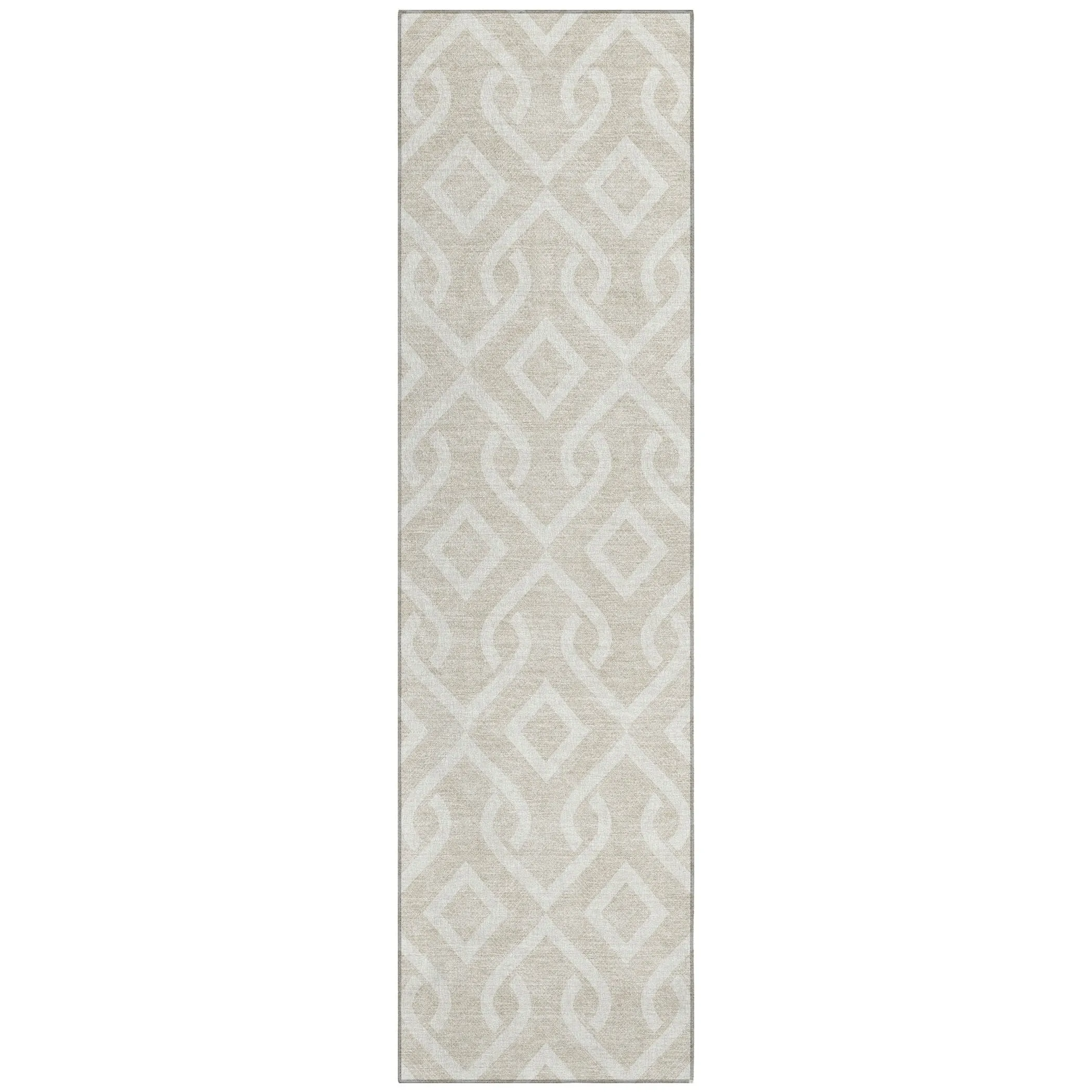 Machine Washable Indoor/ Outdoor Chantille Trellis Scroll Rug