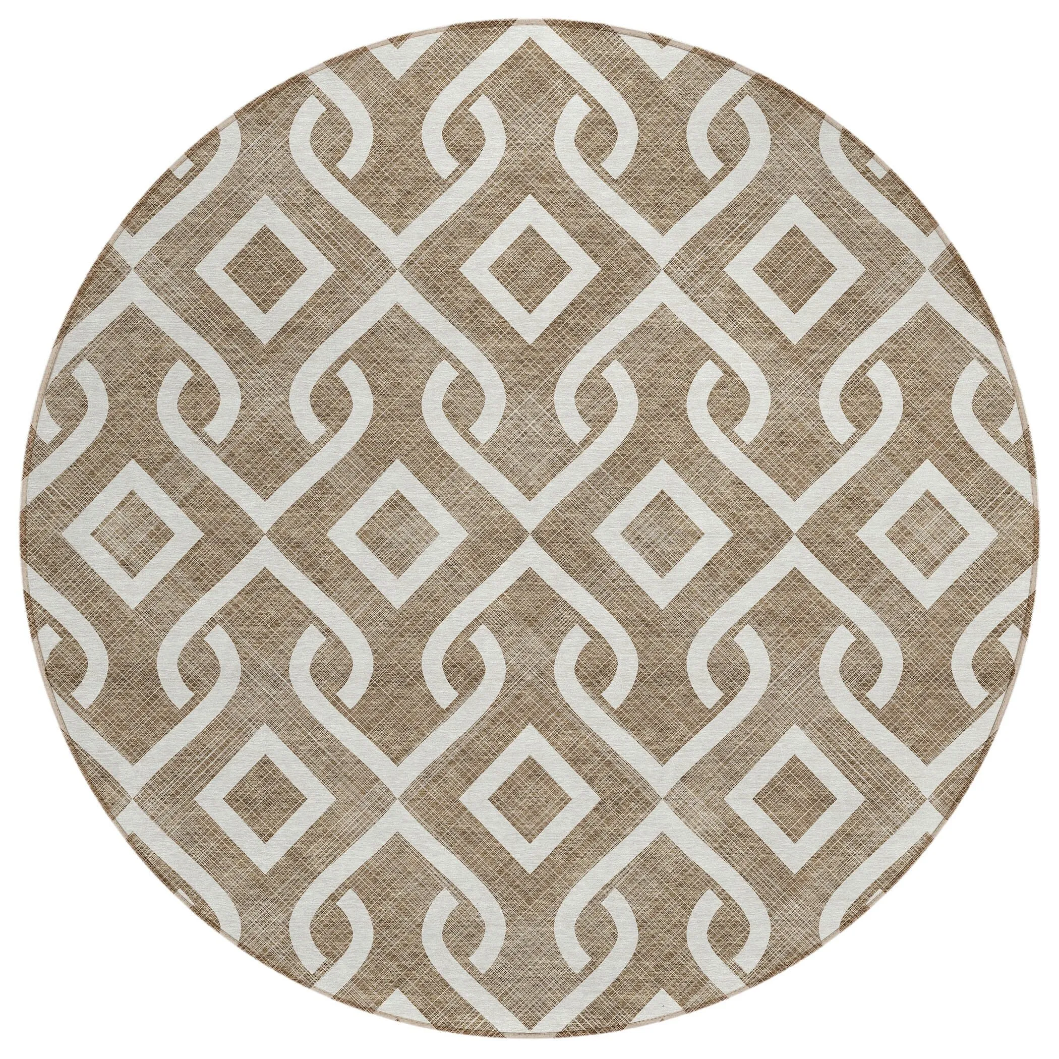 Machine Washable Indoor/ Outdoor Chantille Trellis Scroll Rug