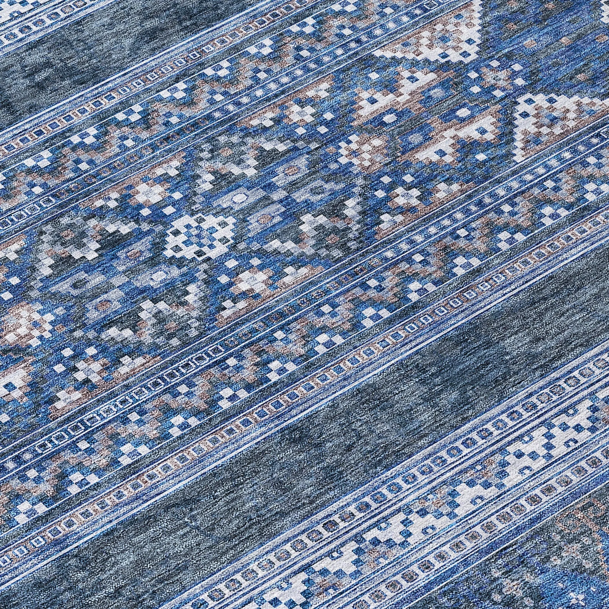 Machine Washable Indoor/ Outdoor Chantille Tribal Boho Rug