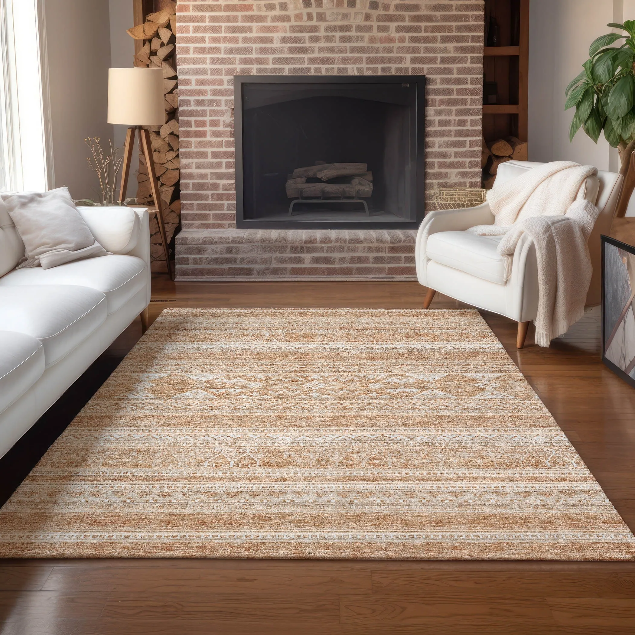 Machine Washable Indoor/ Outdoor Chantille Tribal Boho Rug