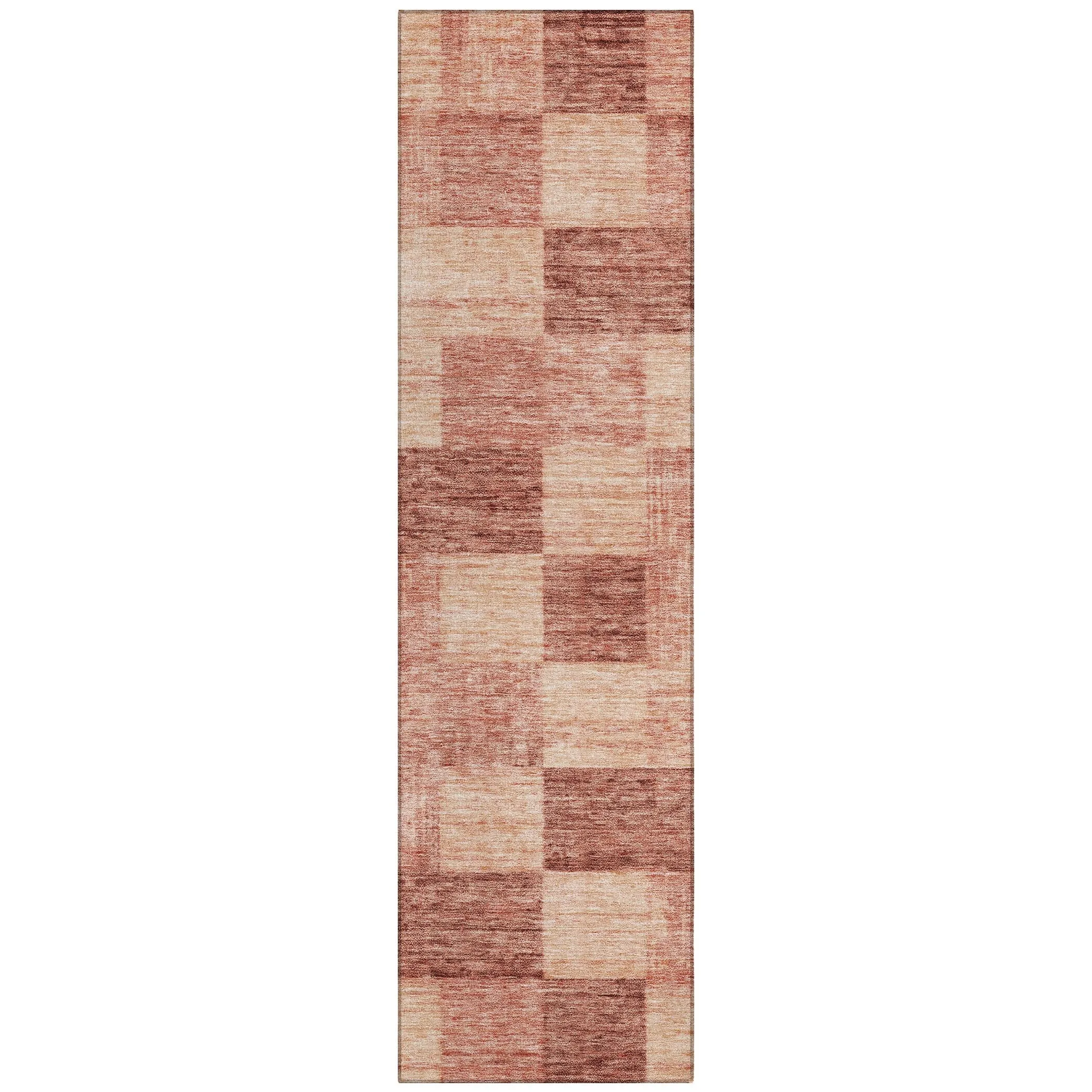 Machine Washable Indoor/ Outdoor Checker Chantille Rug