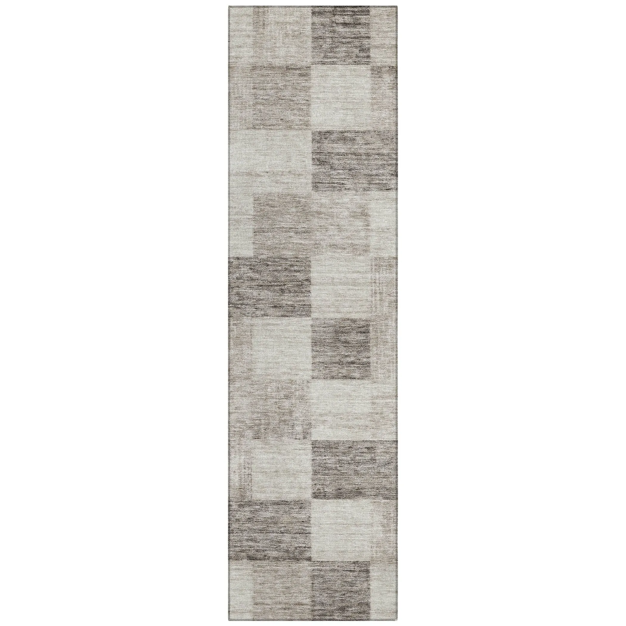 Machine Washable Indoor/ Outdoor Checker Chantille Rug