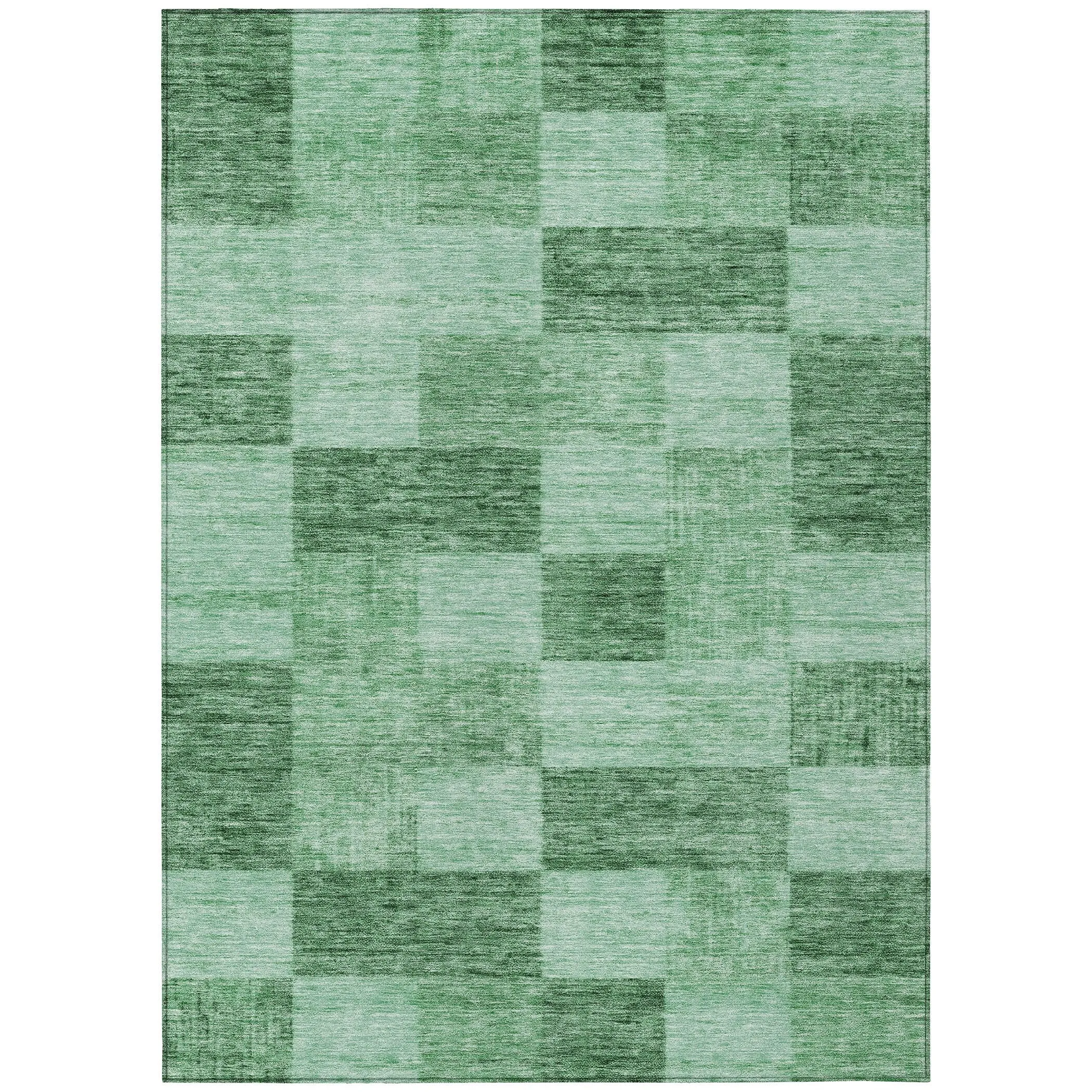 Machine Washable Indoor/ Outdoor Checker Chantille Rug