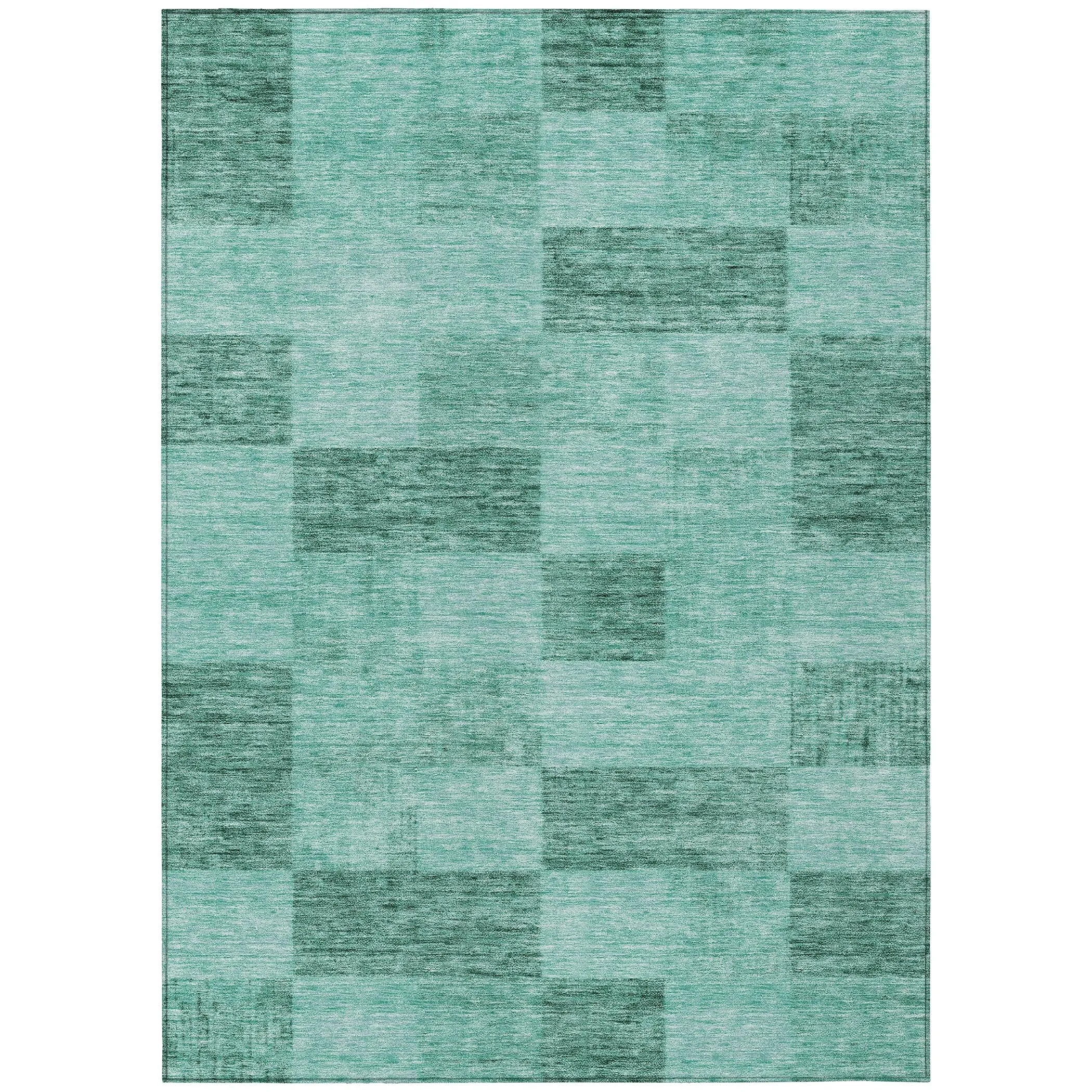 Machine Washable Indoor/ Outdoor Checker Chantille Rug