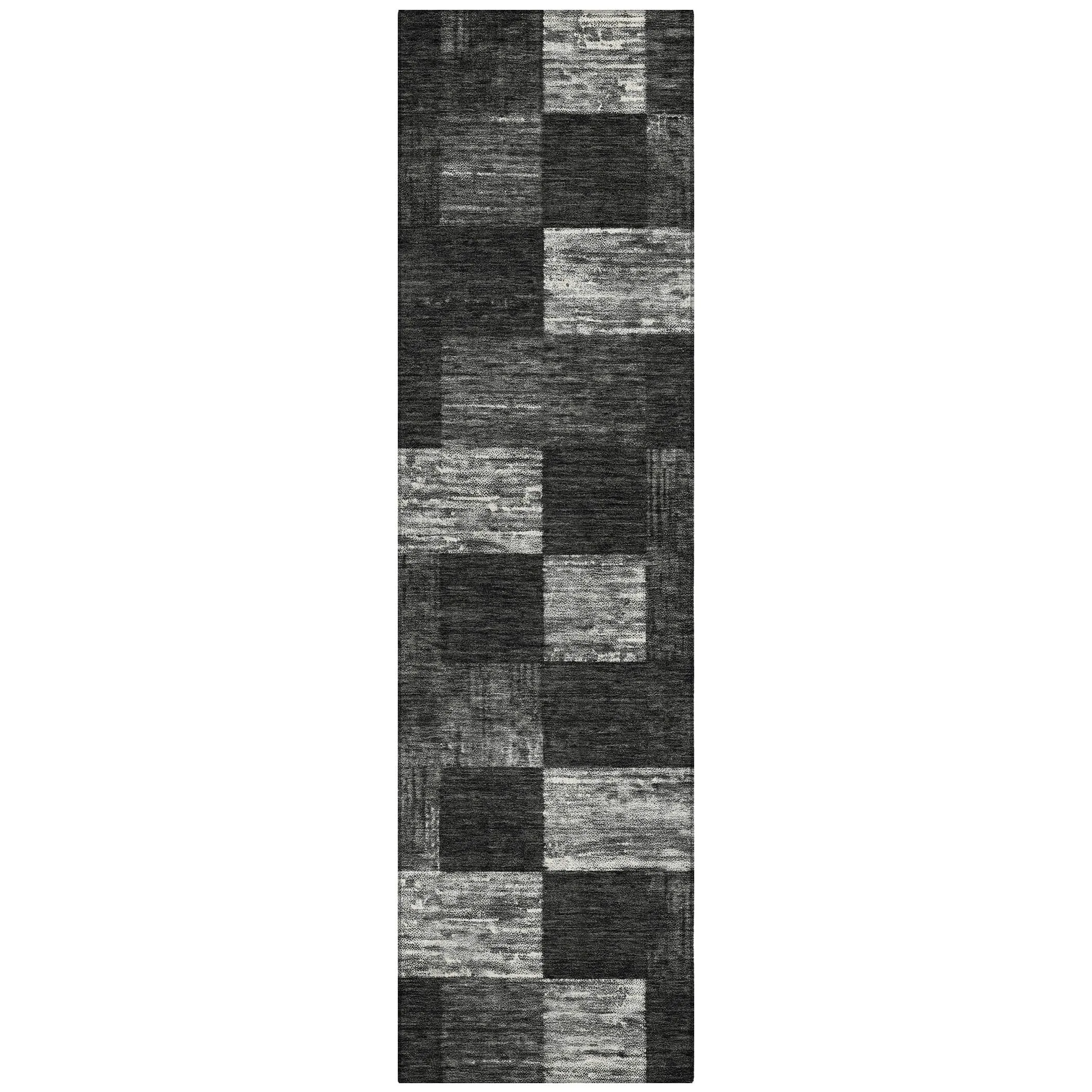 Machine Washable Indoor/ Outdoor Checker Chantille Rug