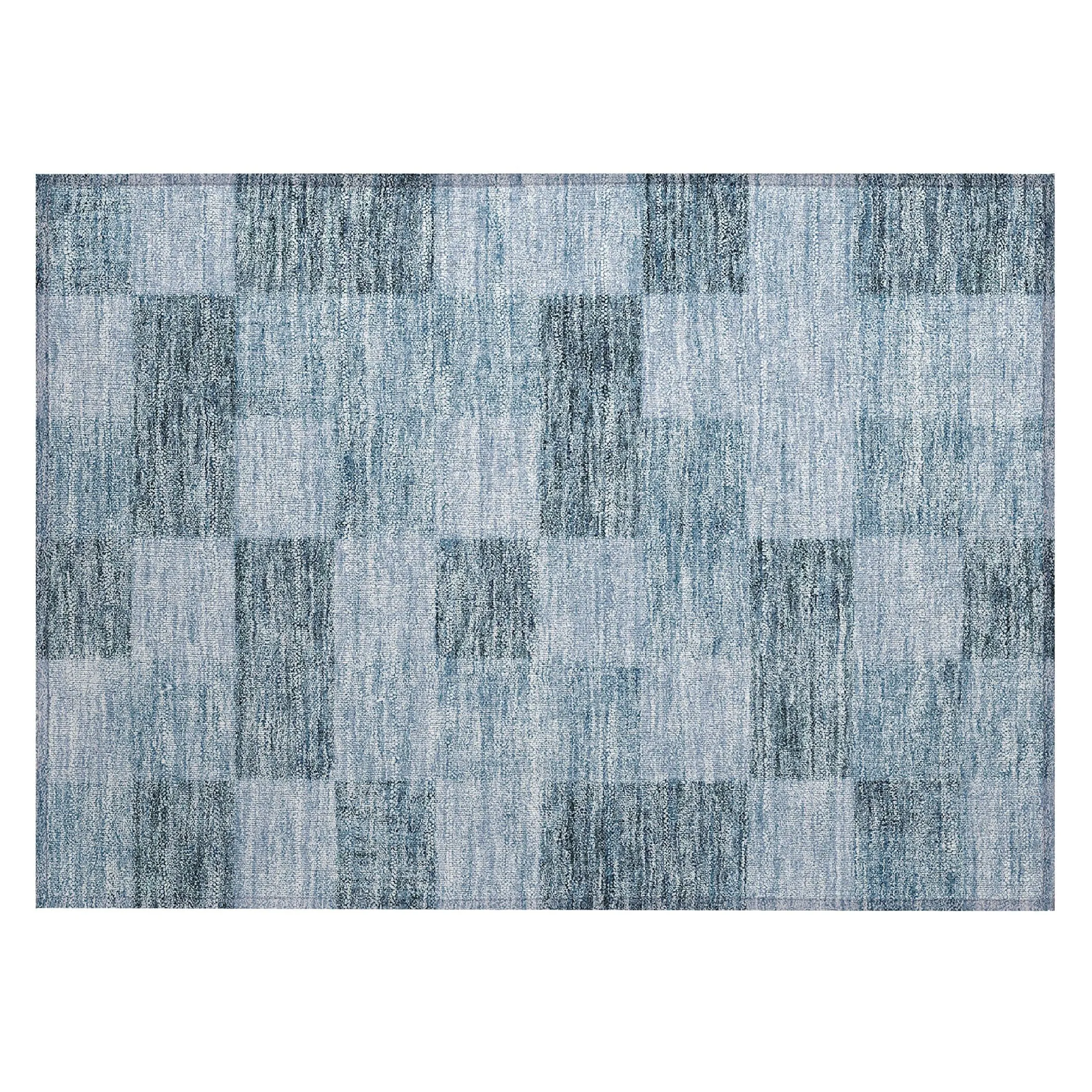 Machine Washable Indoor/ Outdoor Checker Chantille Rug