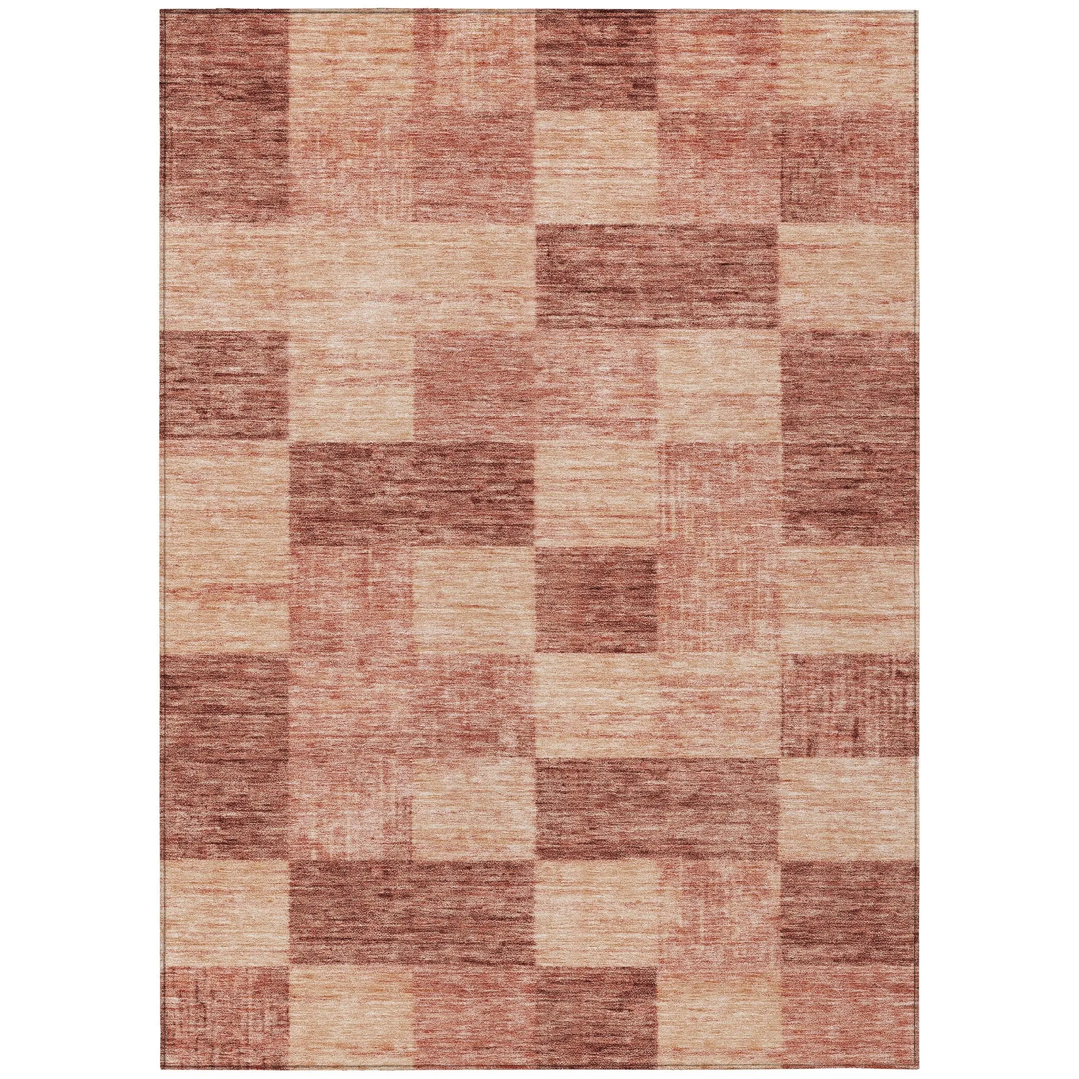 Machine Washable Indoor/ Outdoor Checker Chantille Rug