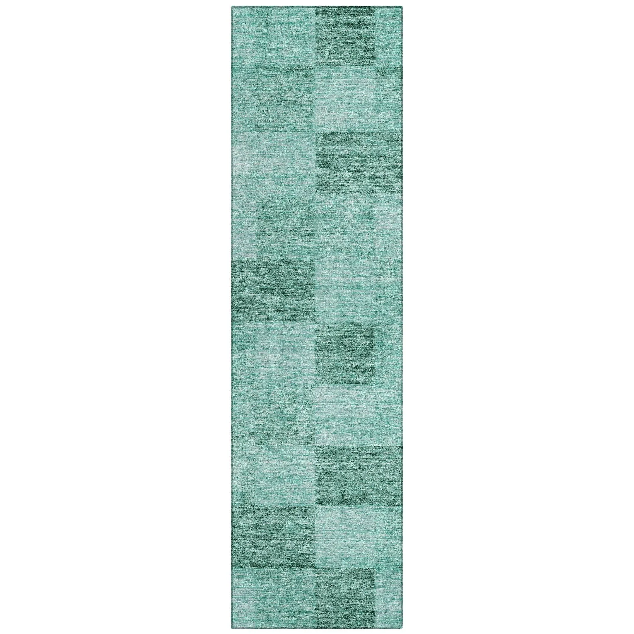 Machine Washable Indoor/ Outdoor Checker Chantille Rug