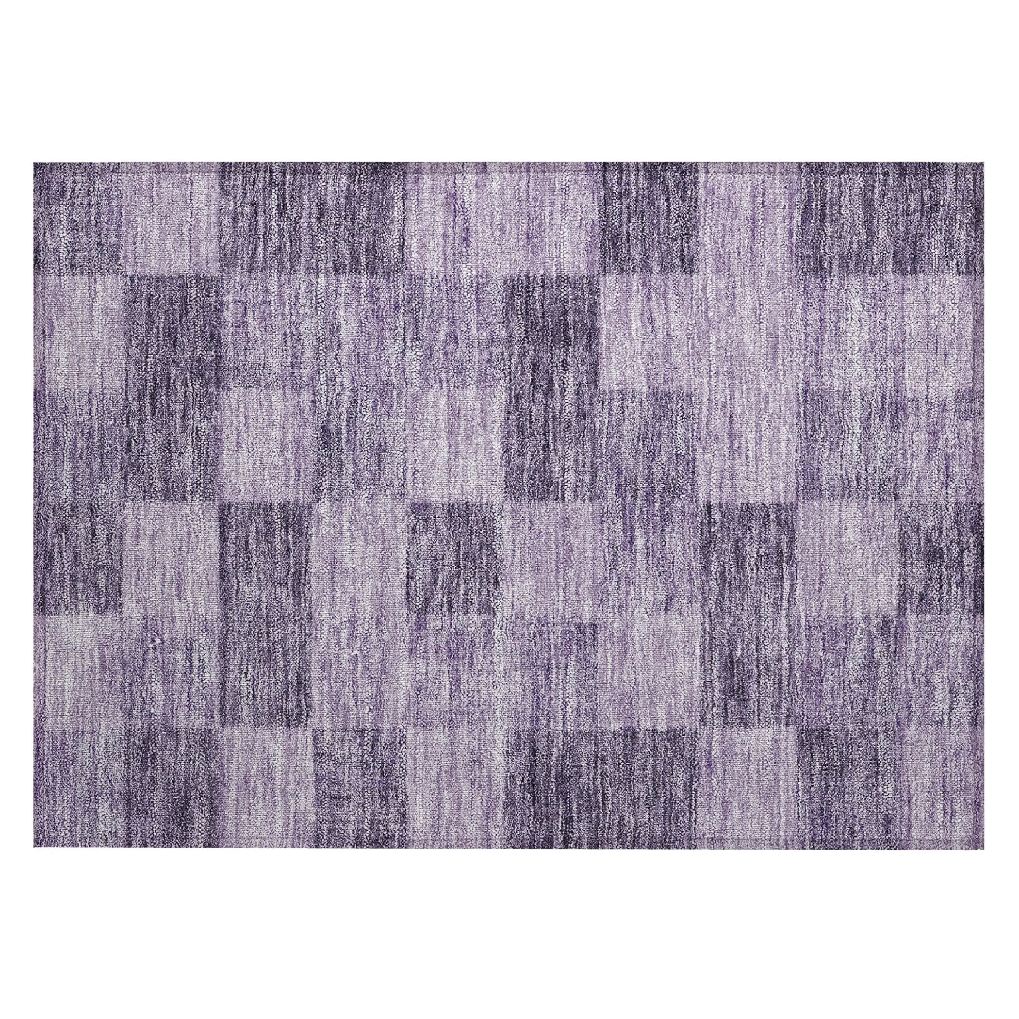 Machine Washable Indoor/ Outdoor Checker Chantille Rug