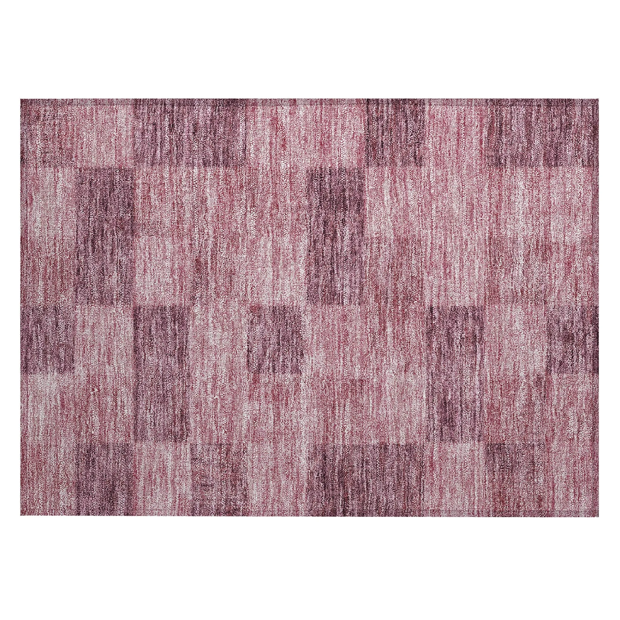 Machine Washable Indoor/ Outdoor Checker Chantille Rug