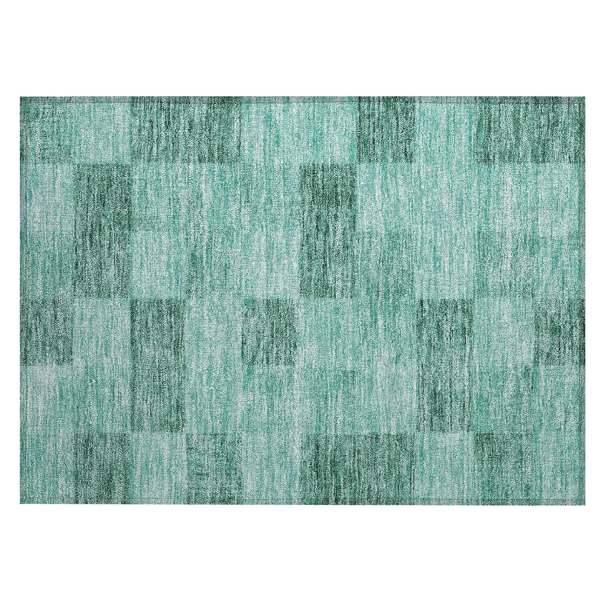 Machine Washable Indoor/ Outdoor Checker Chantille Rug