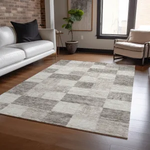 Machine Washable Indoor/ Outdoor Checker Chantille Rug