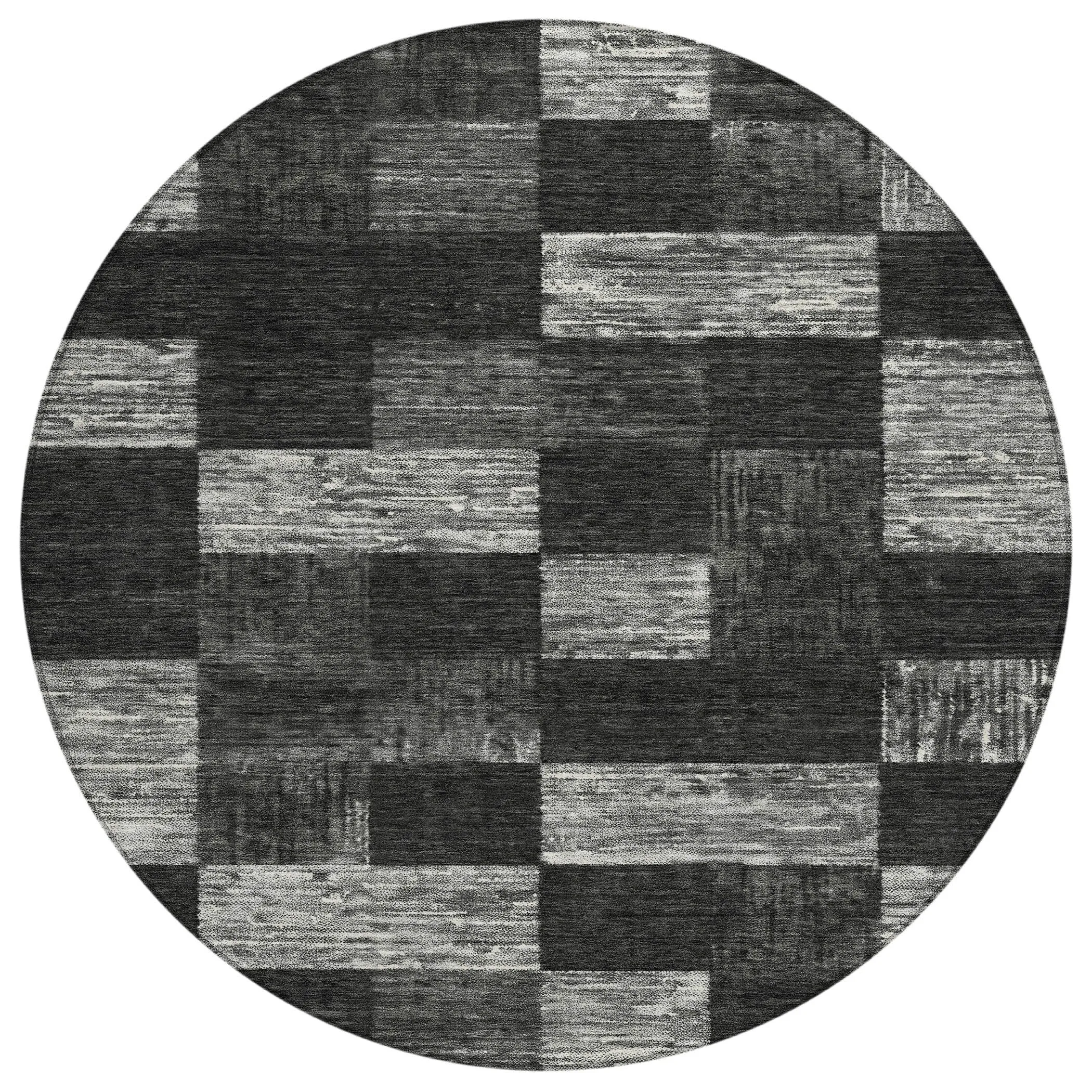 Machine Washable Indoor/ Outdoor Checker Chantille Rug