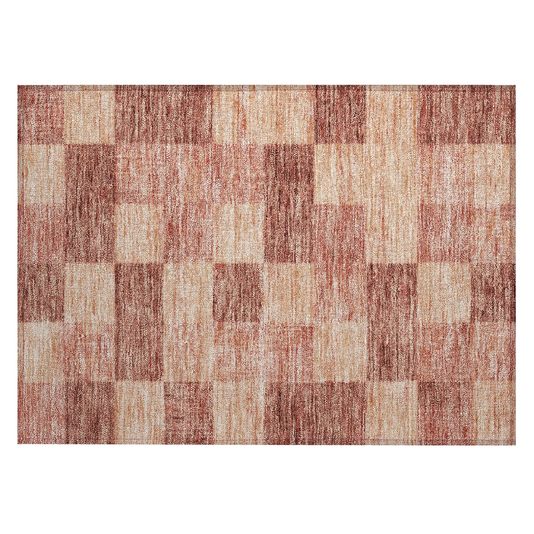 Machine Washable Indoor/ Outdoor Checker Chantille Rug