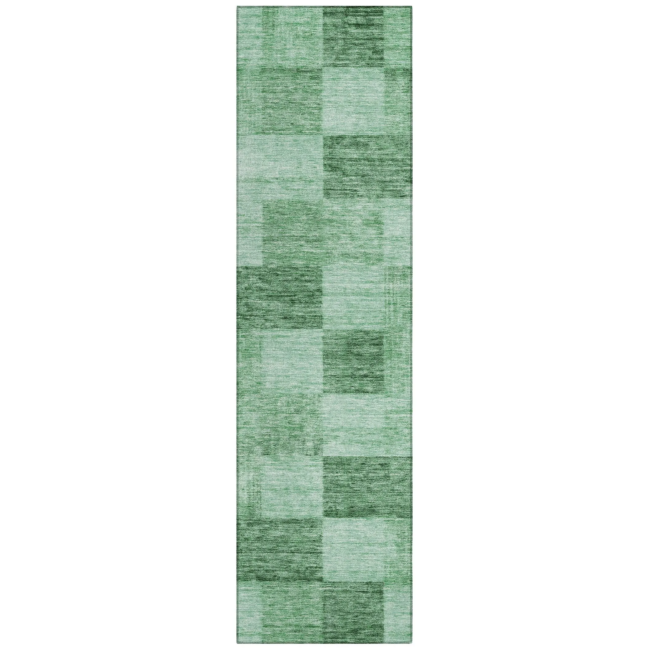 Machine Washable Indoor/ Outdoor Checker Chantille Rug