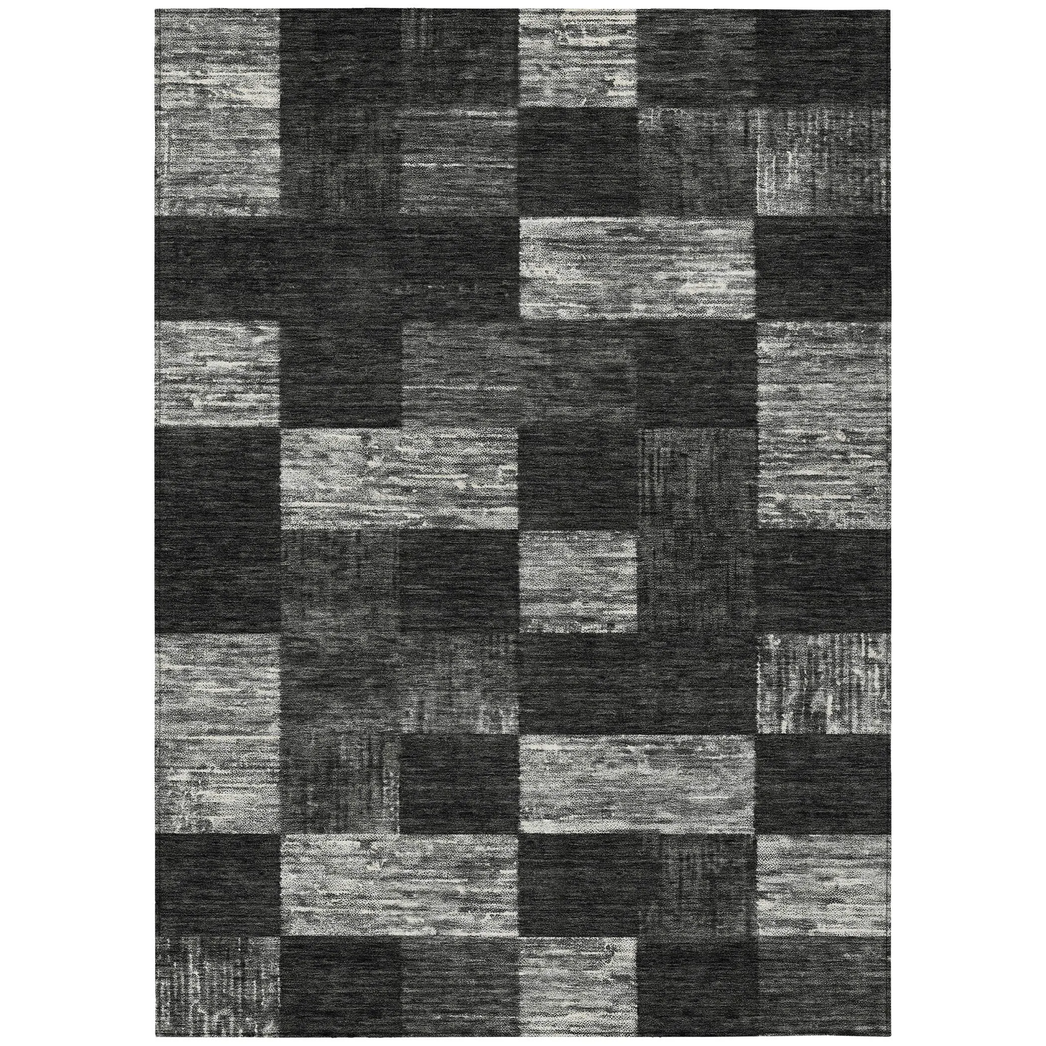 Machine Washable Indoor/ Outdoor Checker Chantille Rug