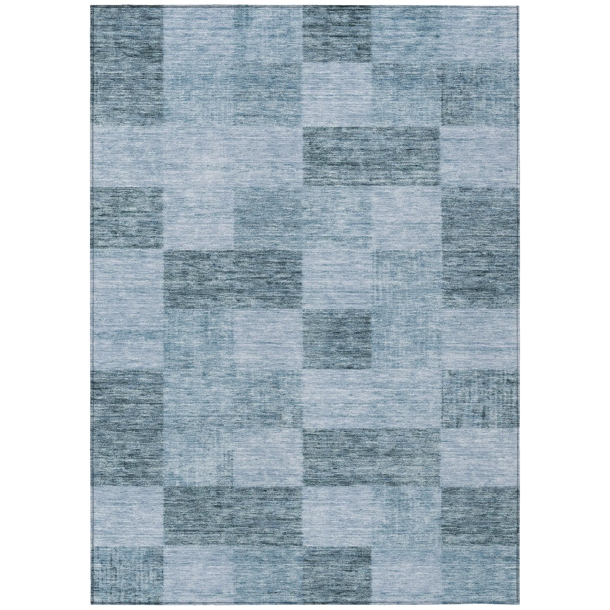 Machine Washable Indoor/ Outdoor Checker Chantille Rug