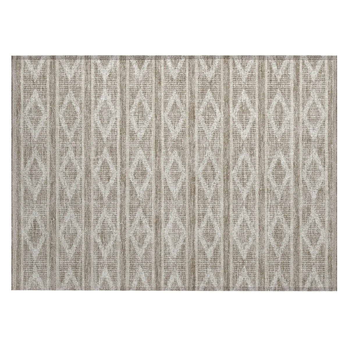 Machine Washable Indoor/ Outdoor Diamond Stripe Chantille Rug