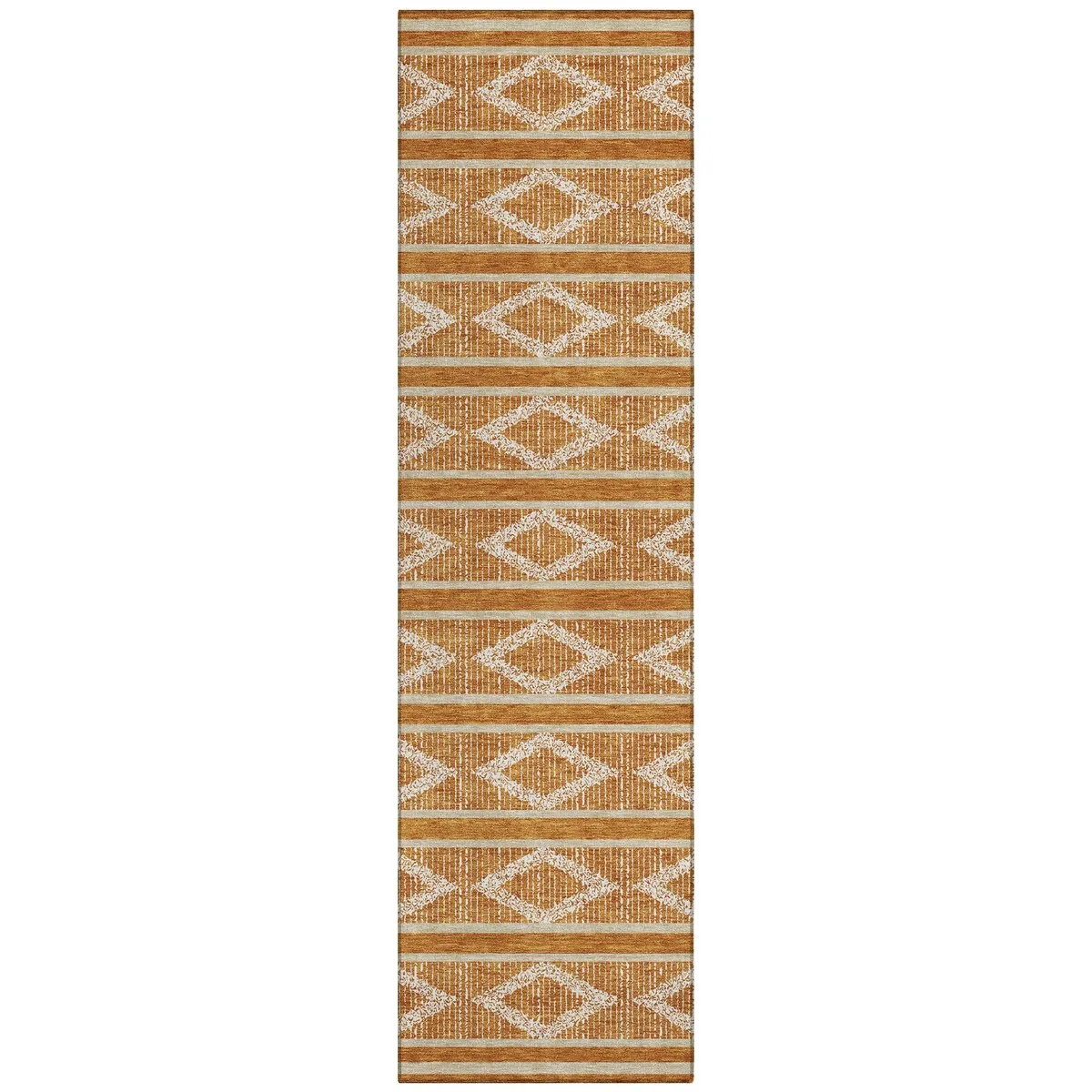 Machine Washable Indoor/ Outdoor Diamond Stripe Chantille Rug