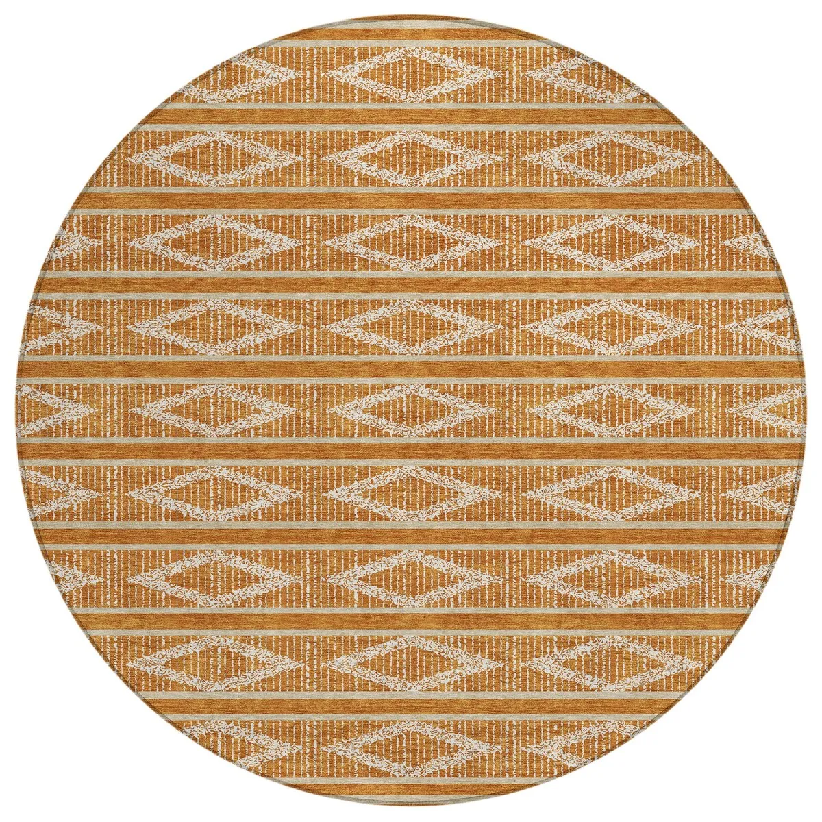 Machine Washable Indoor/ Outdoor Diamond Stripe Chantille Rug