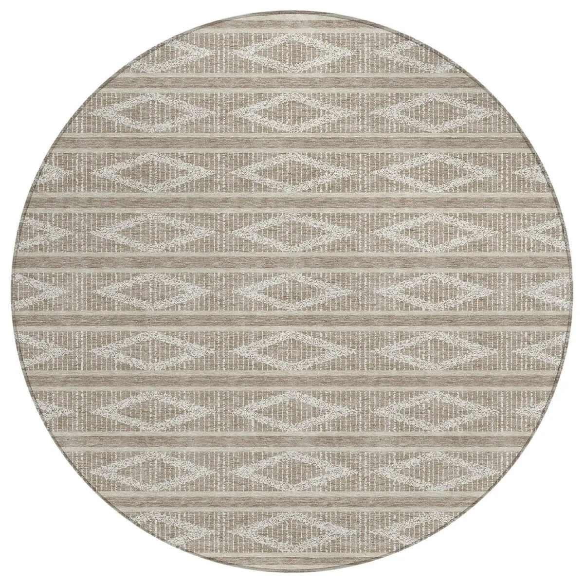 Machine Washable Indoor/ Outdoor Diamond Stripe Chantille Rug