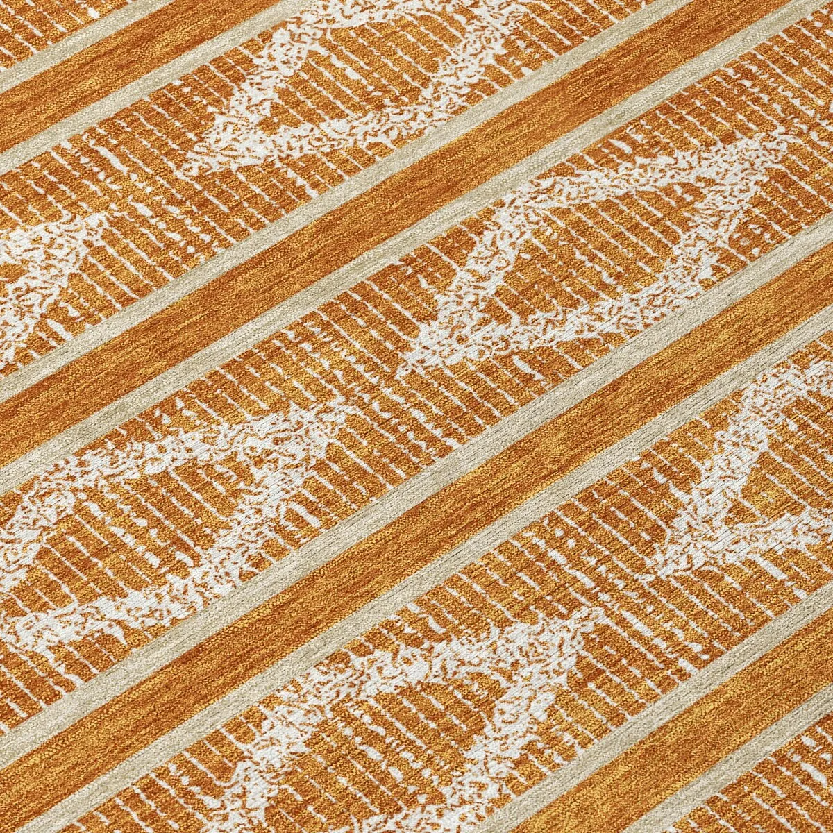 Machine Washable Indoor/ Outdoor Diamond Stripe Chantille Rug