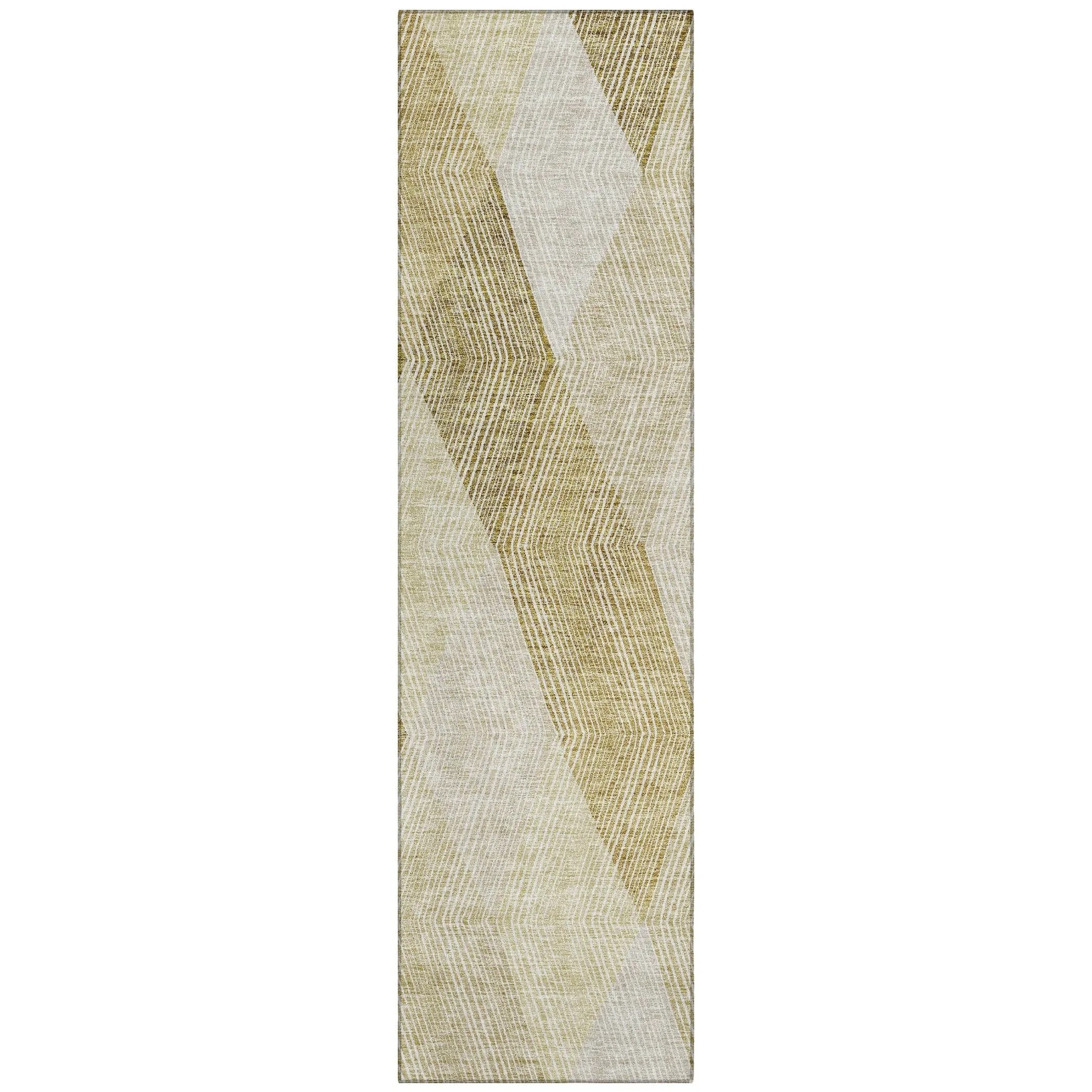 Machine Washable Indoor/ Outdoor Diamond Stripes Chantille Rug