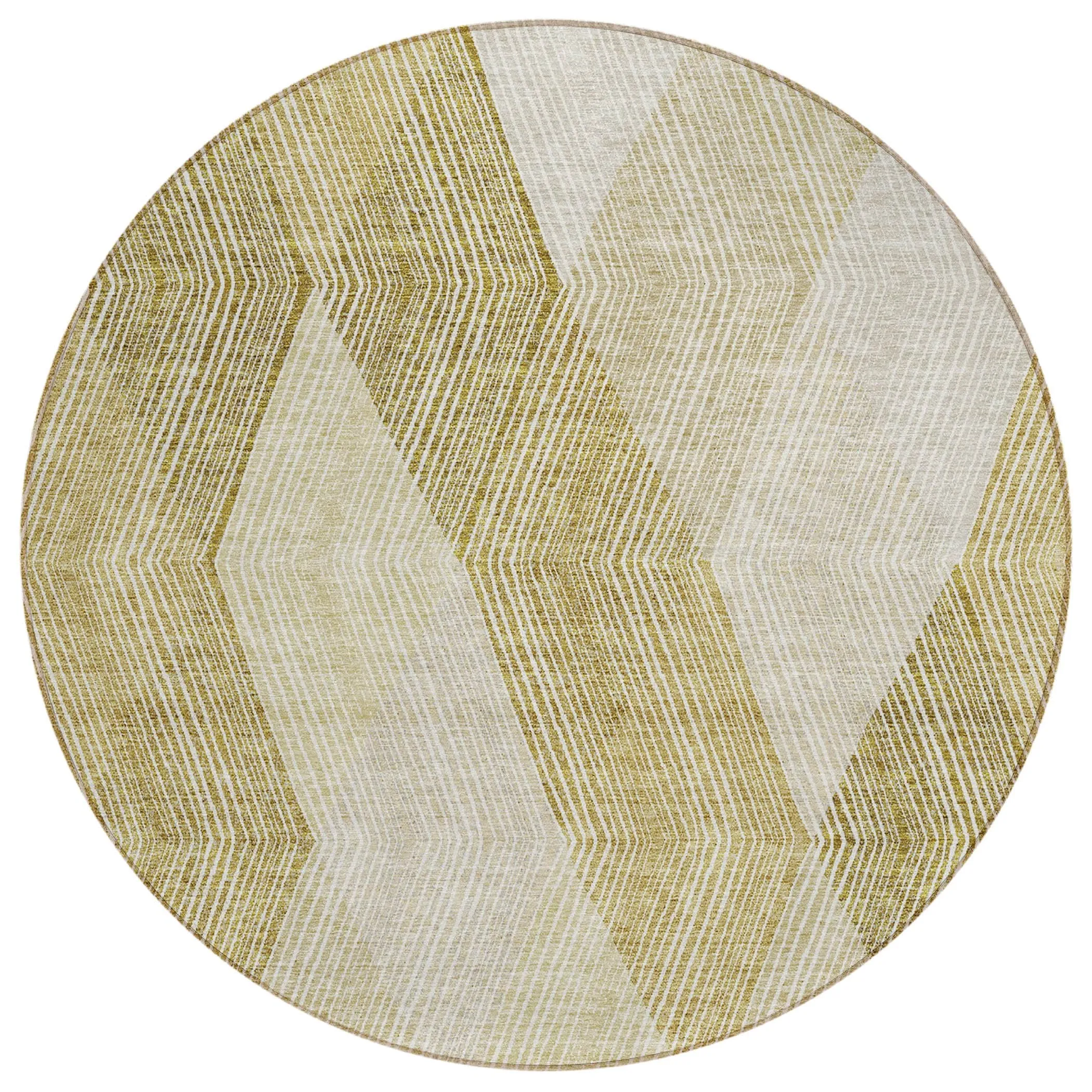 Machine Washable Indoor/ Outdoor Diamond Stripes Chantille Rug