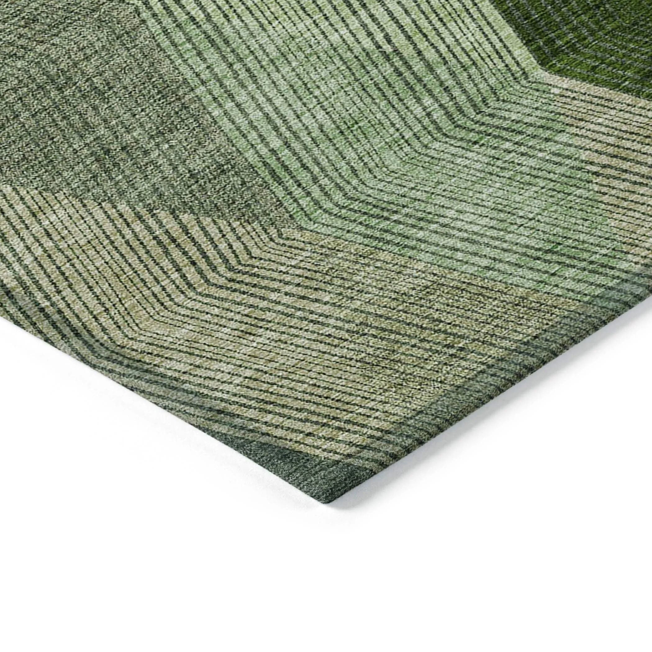 Machine Washable Indoor/ Outdoor Diamond Stripes Chantille Rug
