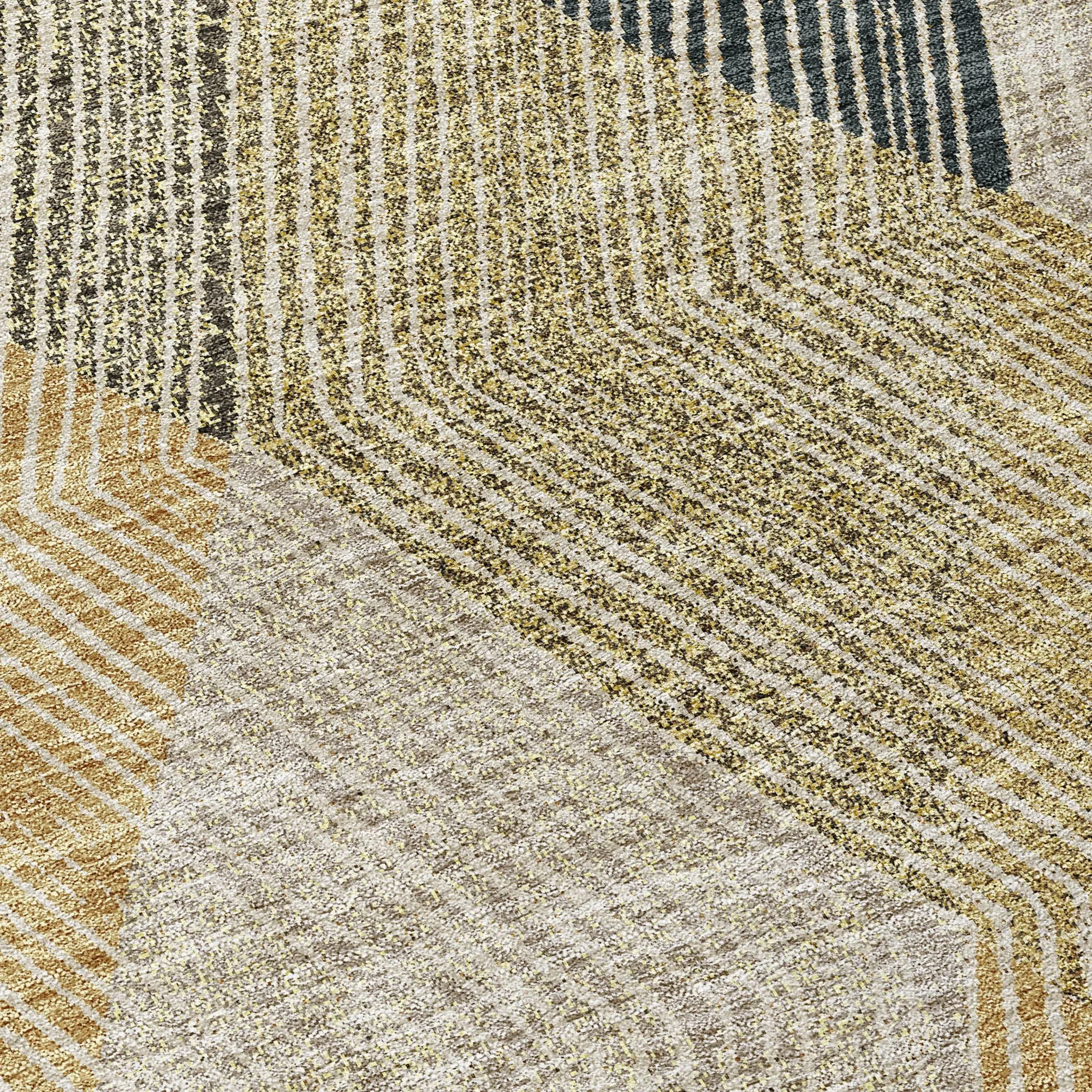 Machine Washable Indoor/ Outdoor Diamond Stripes Chantille Rug