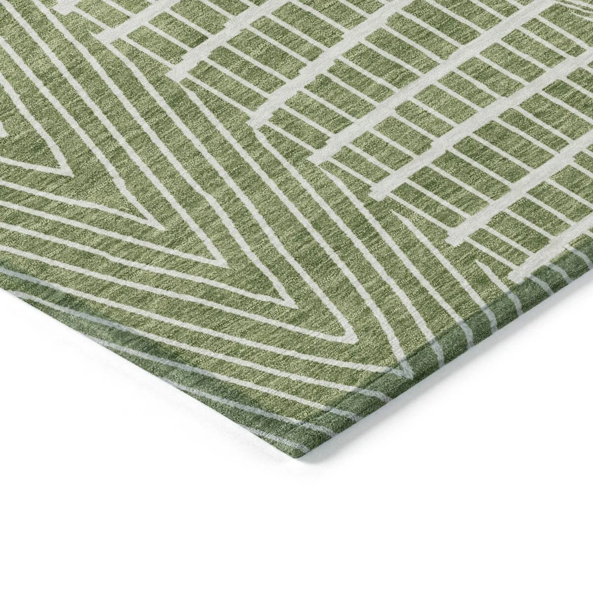 Machine Washable Indoor/ Outdoor Geo Patchwork Chantille Rug