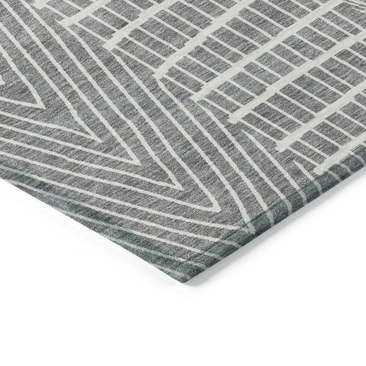 Machine Washable Indoor/ Outdoor Geo Patchwork Chantille Rug