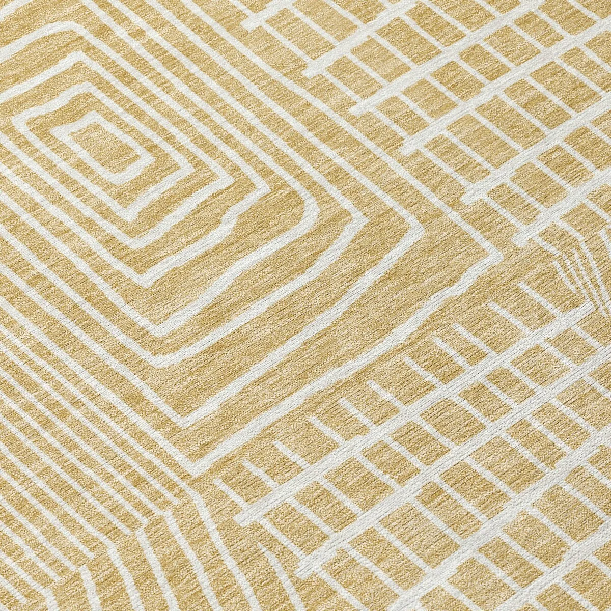 Machine Washable Indoor/ Outdoor Geo Patchwork Chantille Rug