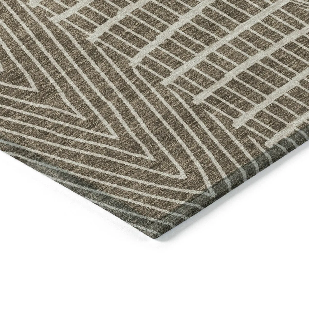 Machine Washable Indoor/ Outdoor Geo Patchwork Chantille Rug