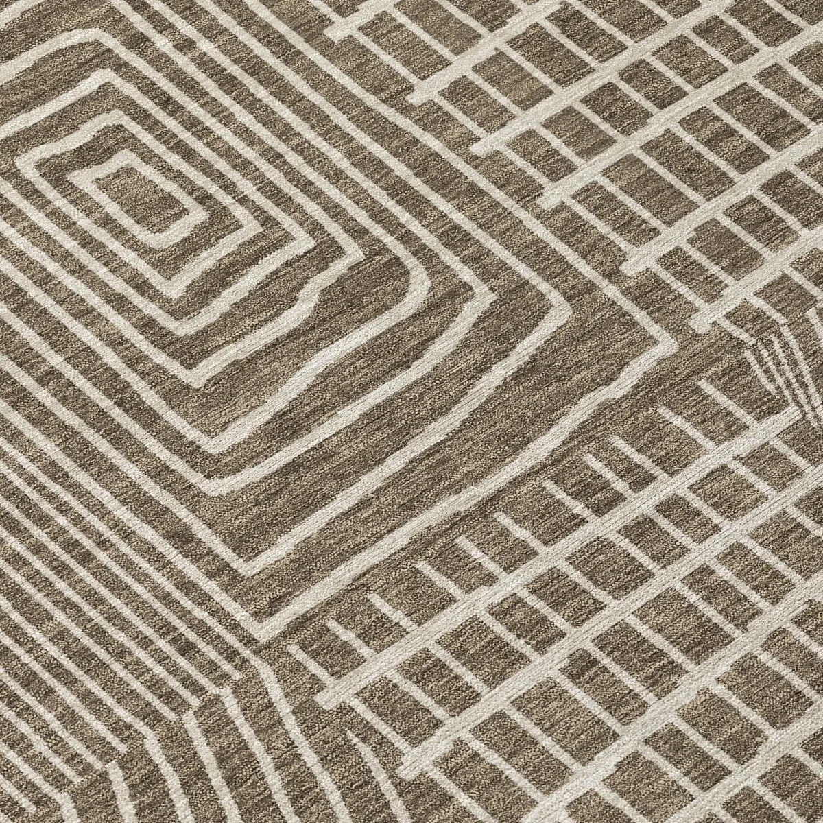 Machine Washable Indoor/ Outdoor Geo Patchwork Chantille Rug