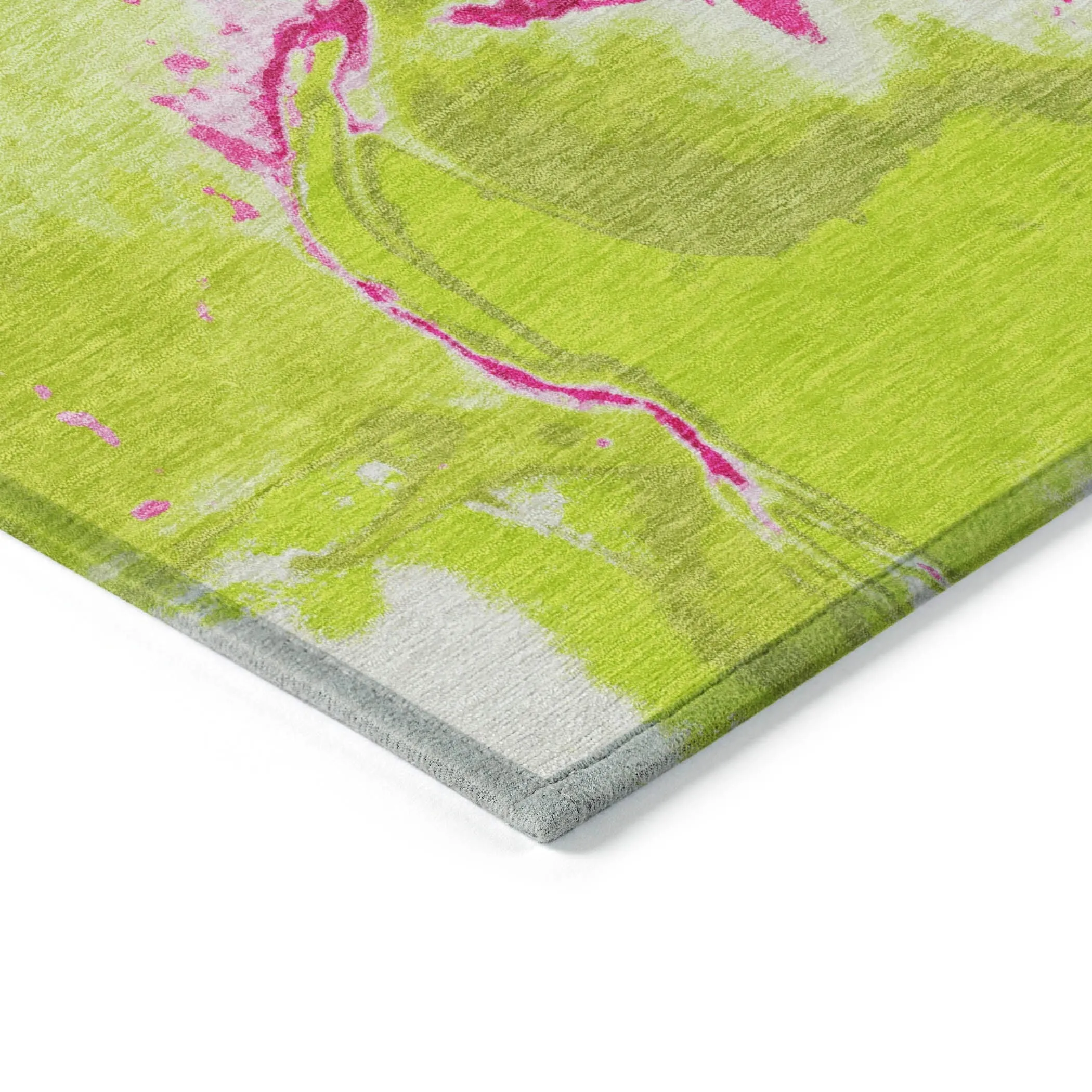 Machine Washable Indoor/ Outdoor Modern Abstract Chantille Rug